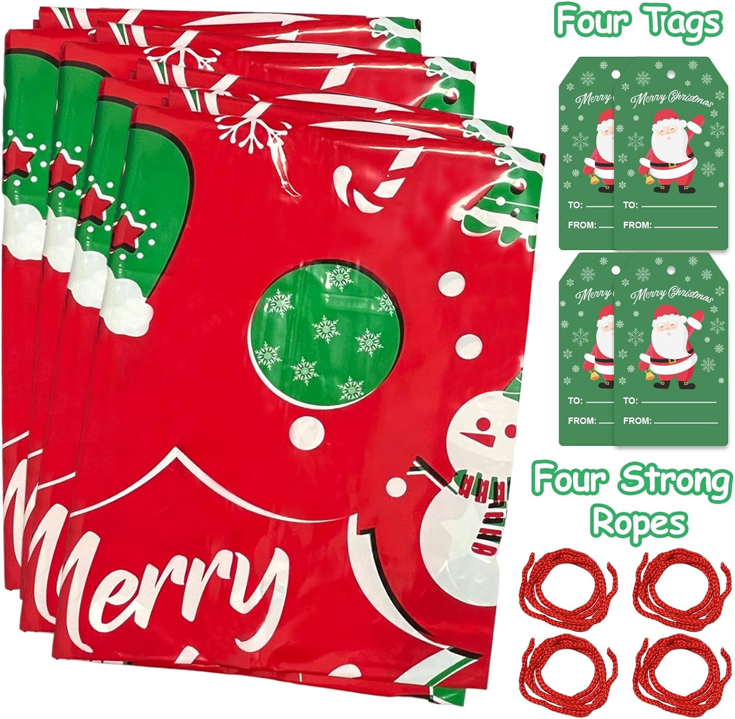 HYmoso Bolsas de regalo de Navidad extragrandes, 4 bolsas de regalo de bicicleta jumbo para regalos de Navidad gigantes de gran tamaño, bolsa de
