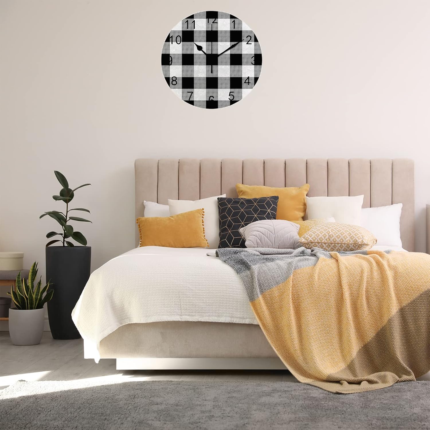 SJJ Reloj de pared moderno y simple para interiores, 10 pulgadas, sin tictac, decorativo, para dormitorio, sala de estar, oficina