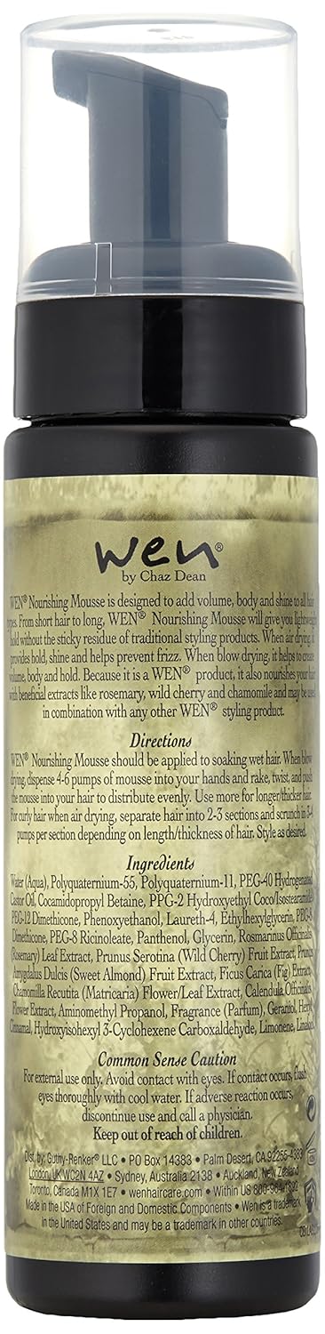 WEN by Chaz Dean Mousse nutritiva de menta de almendras dulces, 7.5 onzas líquidas