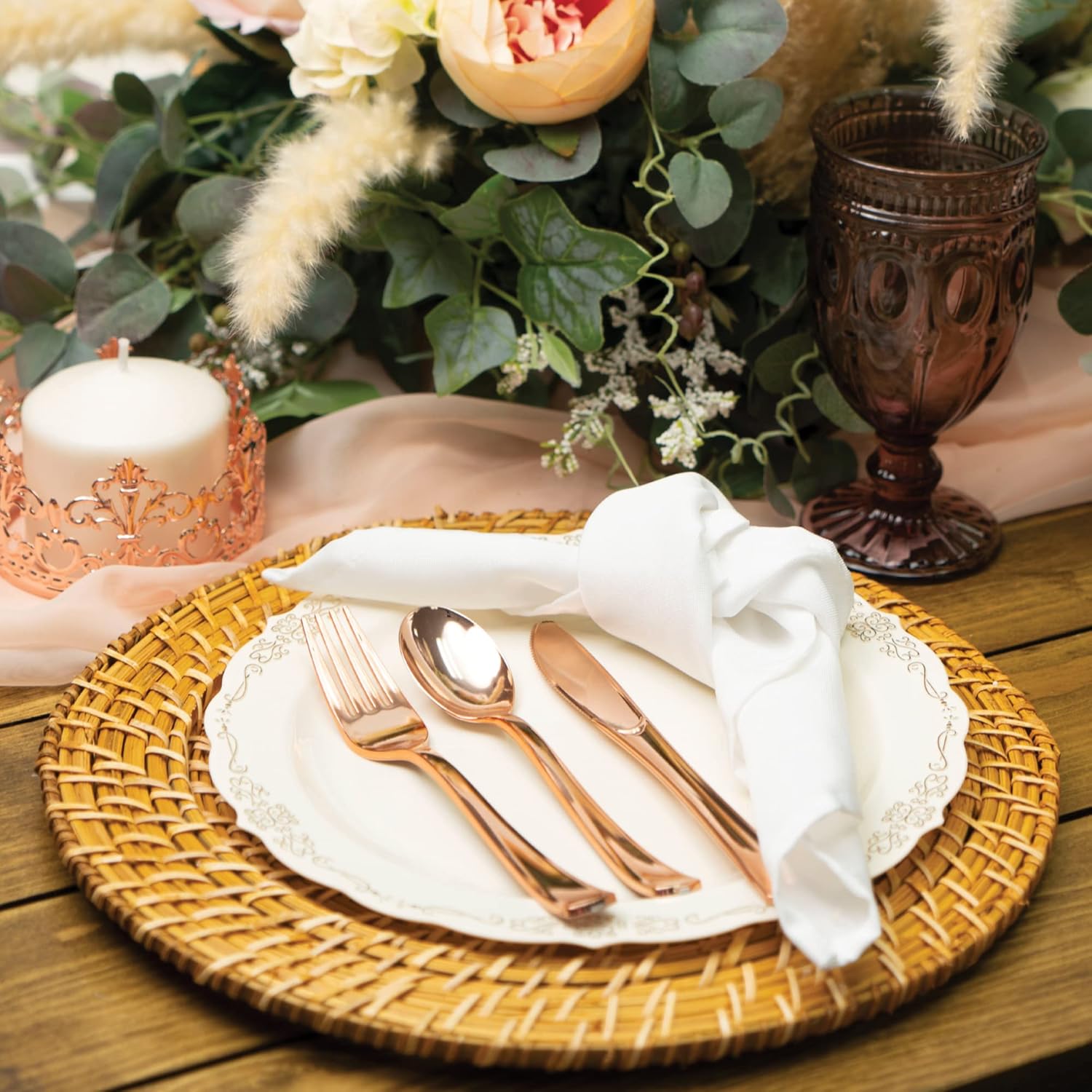 Simply Elegant Placa de carga de vidrio con borde metálico, placa de servicio para fiestas, cenas, bodas, quinceañeras y eventos, 13 pulgadas de