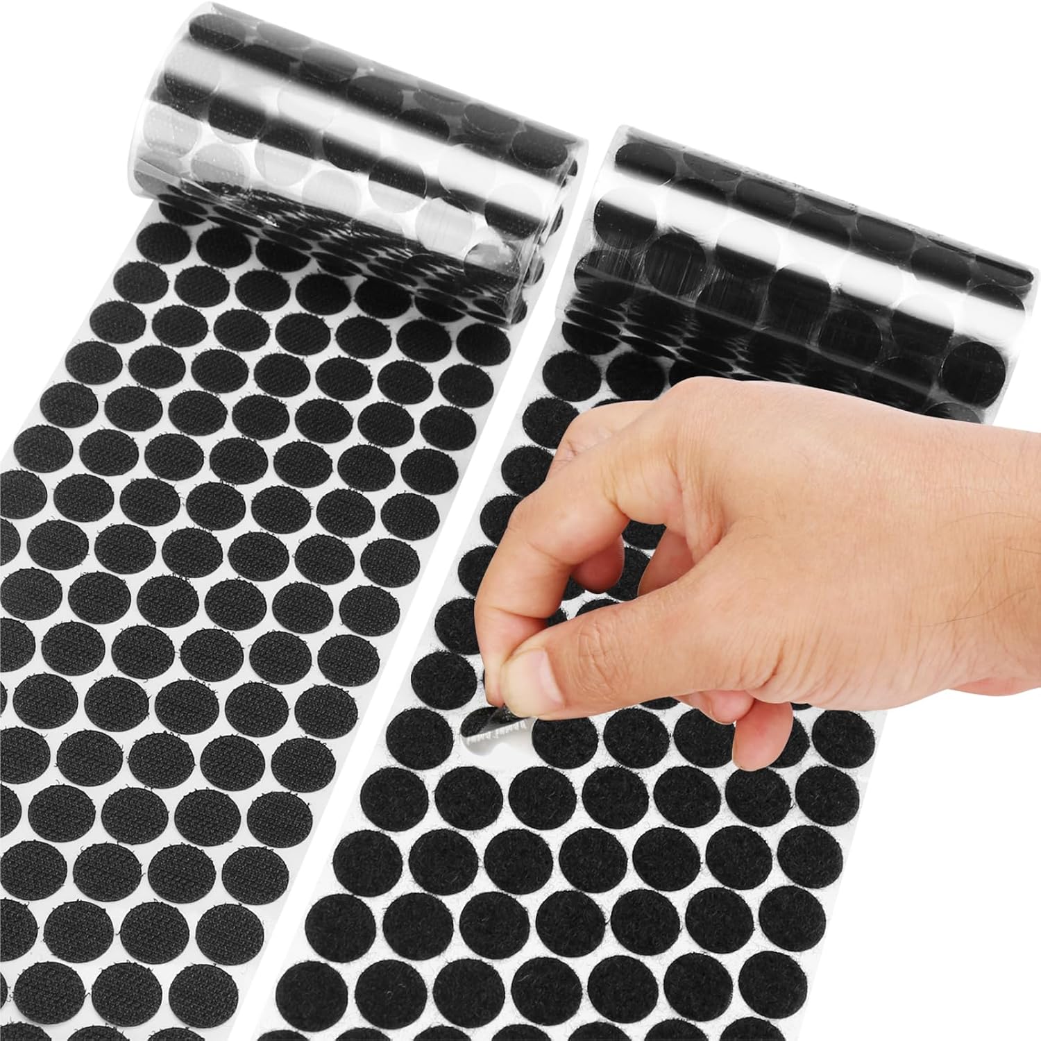Puntos autoadhesivos  0.59 pulgadas de diámetro impermeable para la escuela, oficina, hogar, montaje de artes y manualidades (Negro-0.59 pies, 1000)