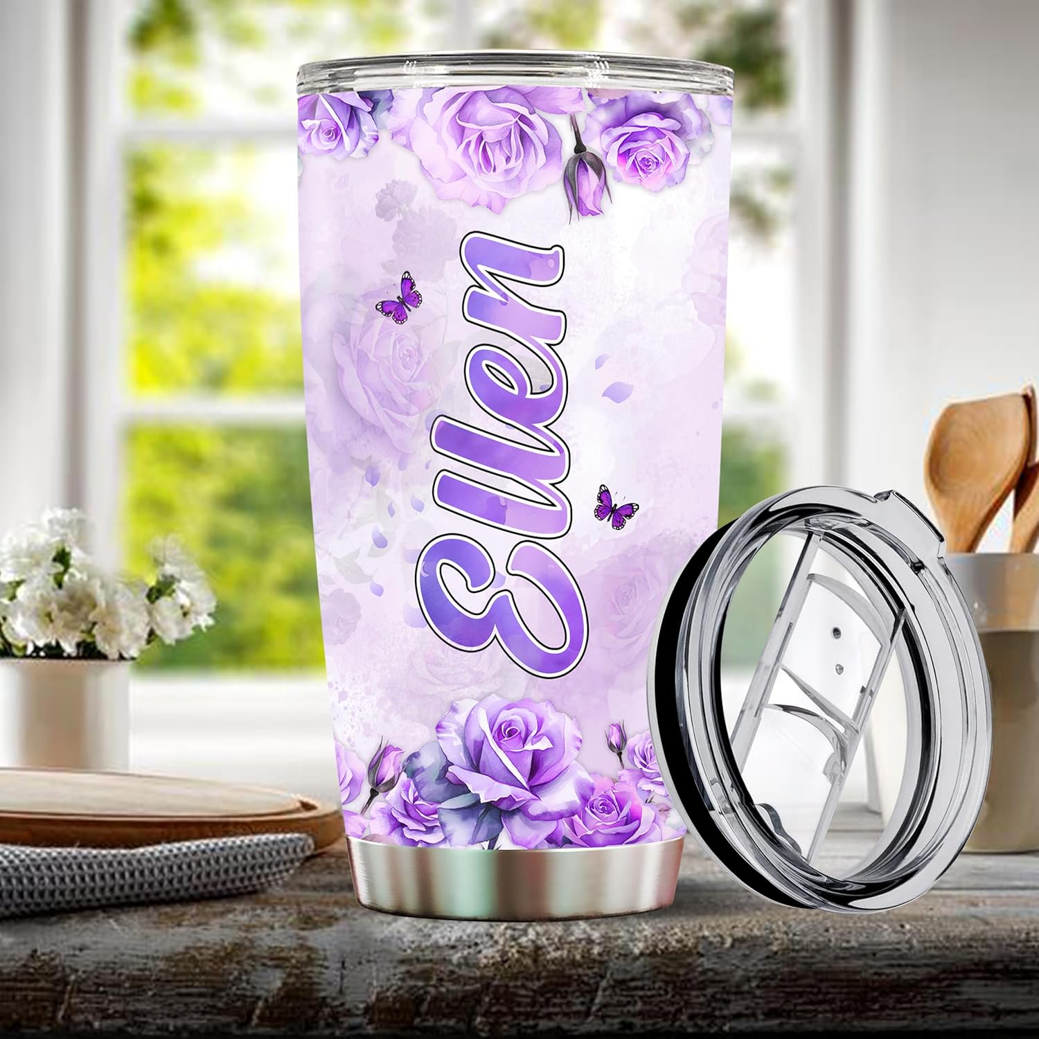 Regalos personalizados de nutria para niñas, vaso de acero inoxidable aislado de 20 onzas, taza de café, botella de agua para mujeres, esposa, hija,