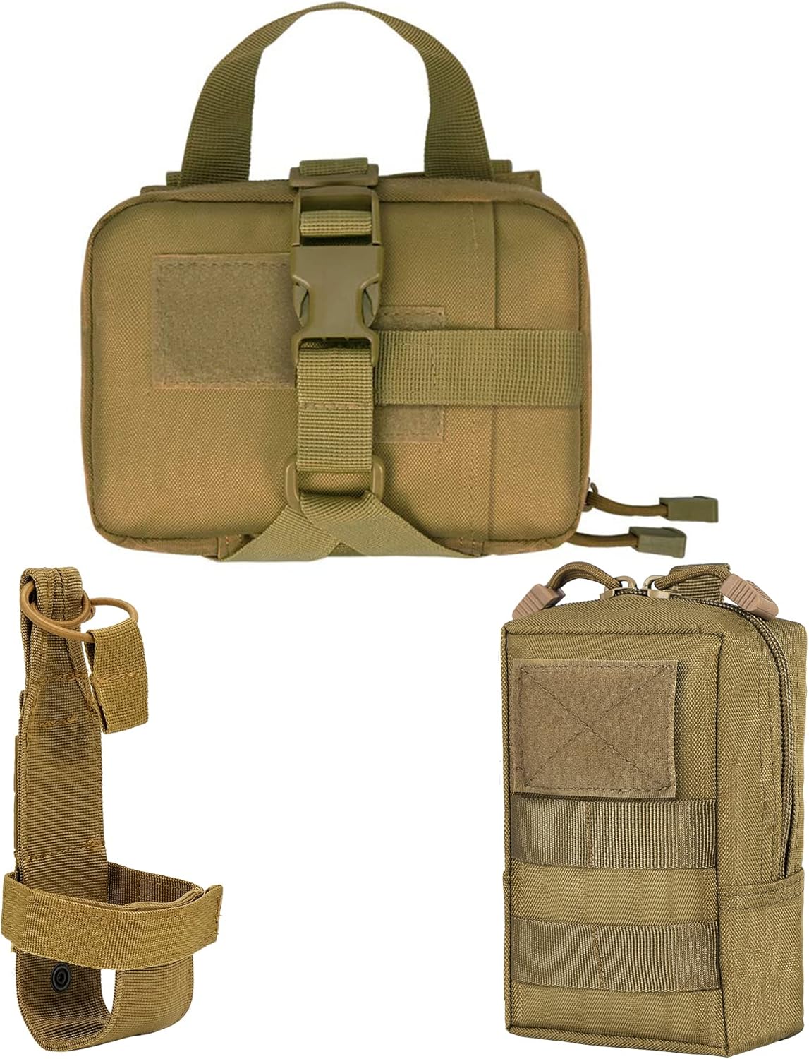 IronSeals Bolsas tácticas Molle multiusos EDC militar de nailon para la cintura, bolsa de utilidad, parches desmontables para arnés de chaleco de
