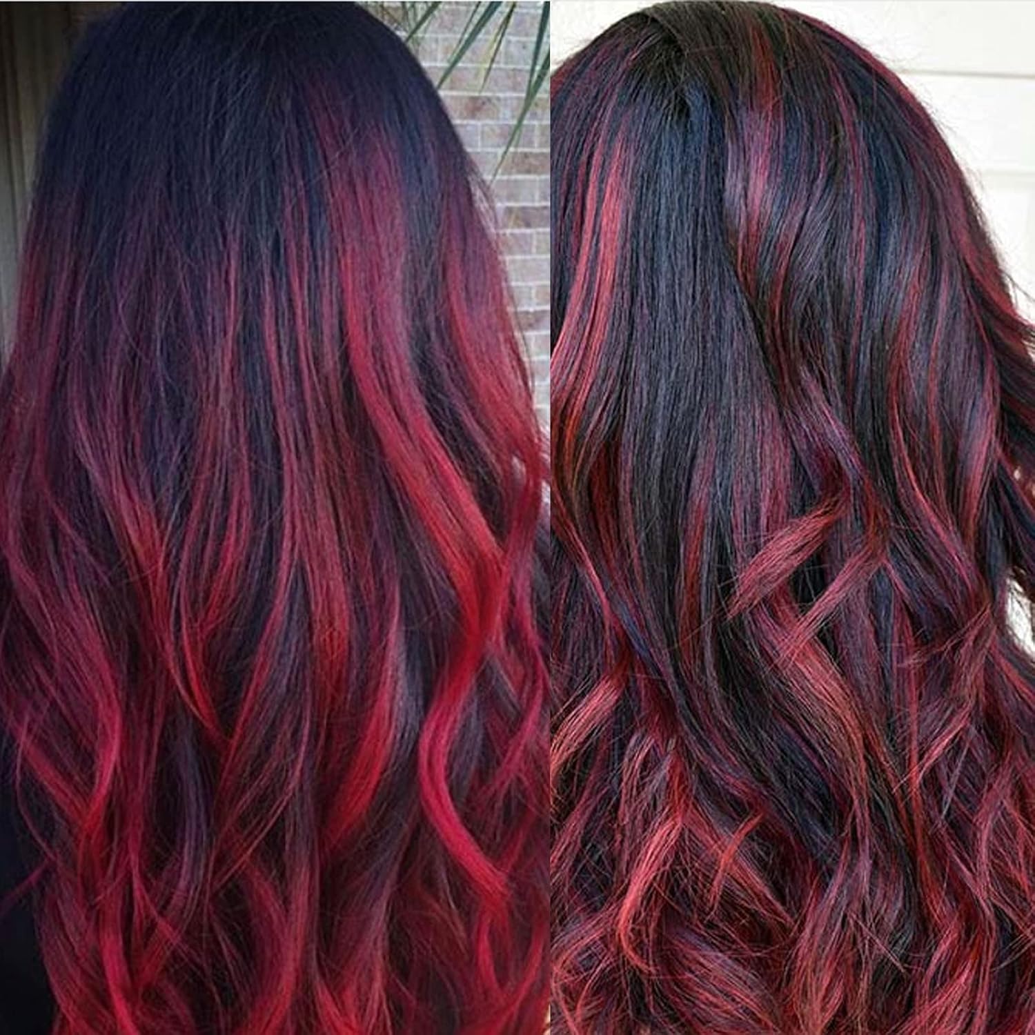 Extensiones de cabello de colores con clip, 21 pulgadas, lacio, colorido para mujer, fiesta, Navidad, cumpleaños (clareto), 12 unidades