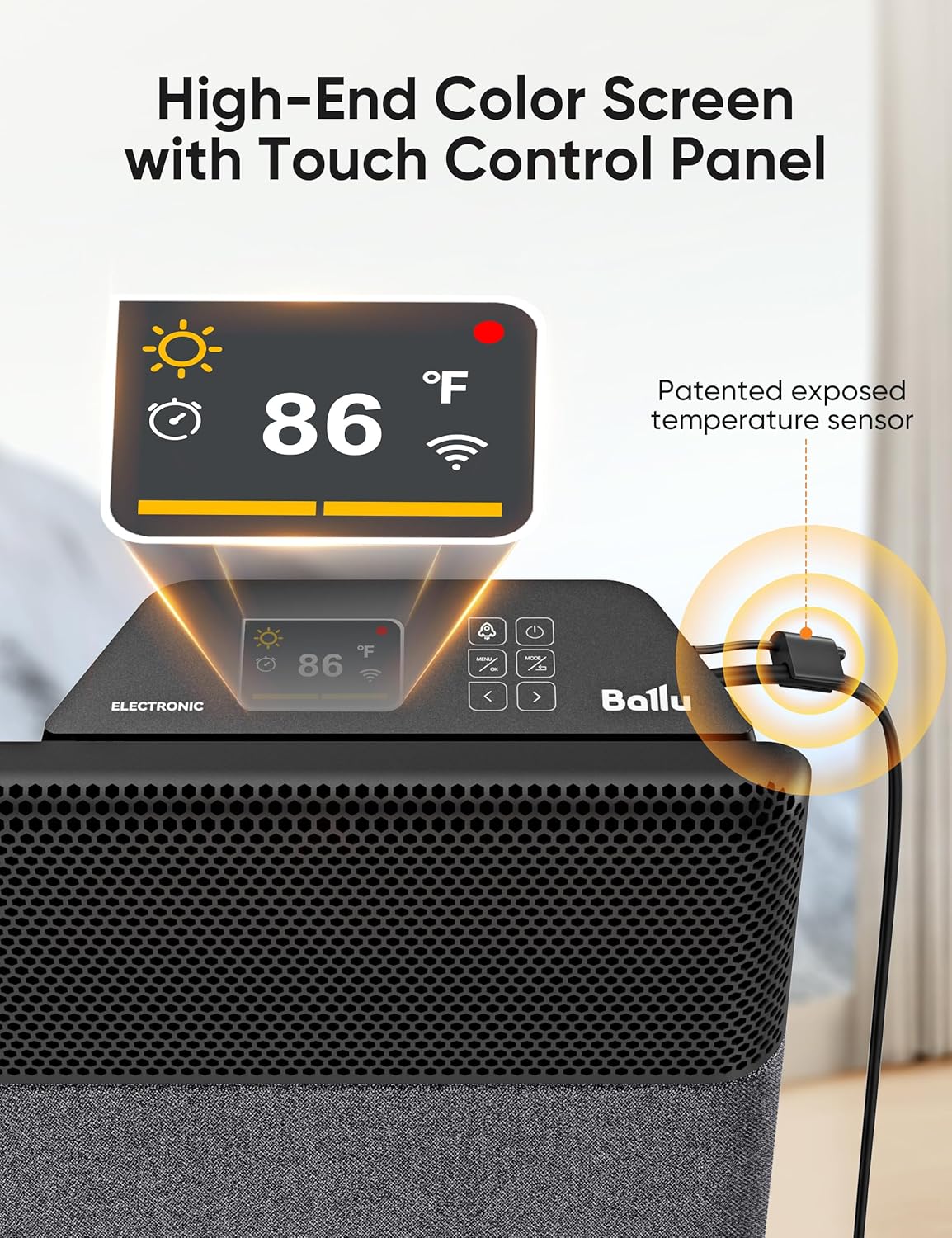 Ballu Calentadores de espacio con panel de convección para uso en interiores con termostato inteligente, temporizador de 24 horas, control WIFI y