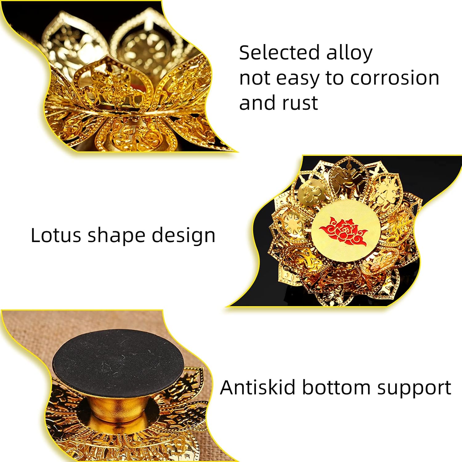 Diwali Diya Vilakku – Juego de 2 portavelas para Puja Pooja Ghee, portavelas de aceite indio de Puja Butterlamp Lotus Diya para Diwali Pooja Budista