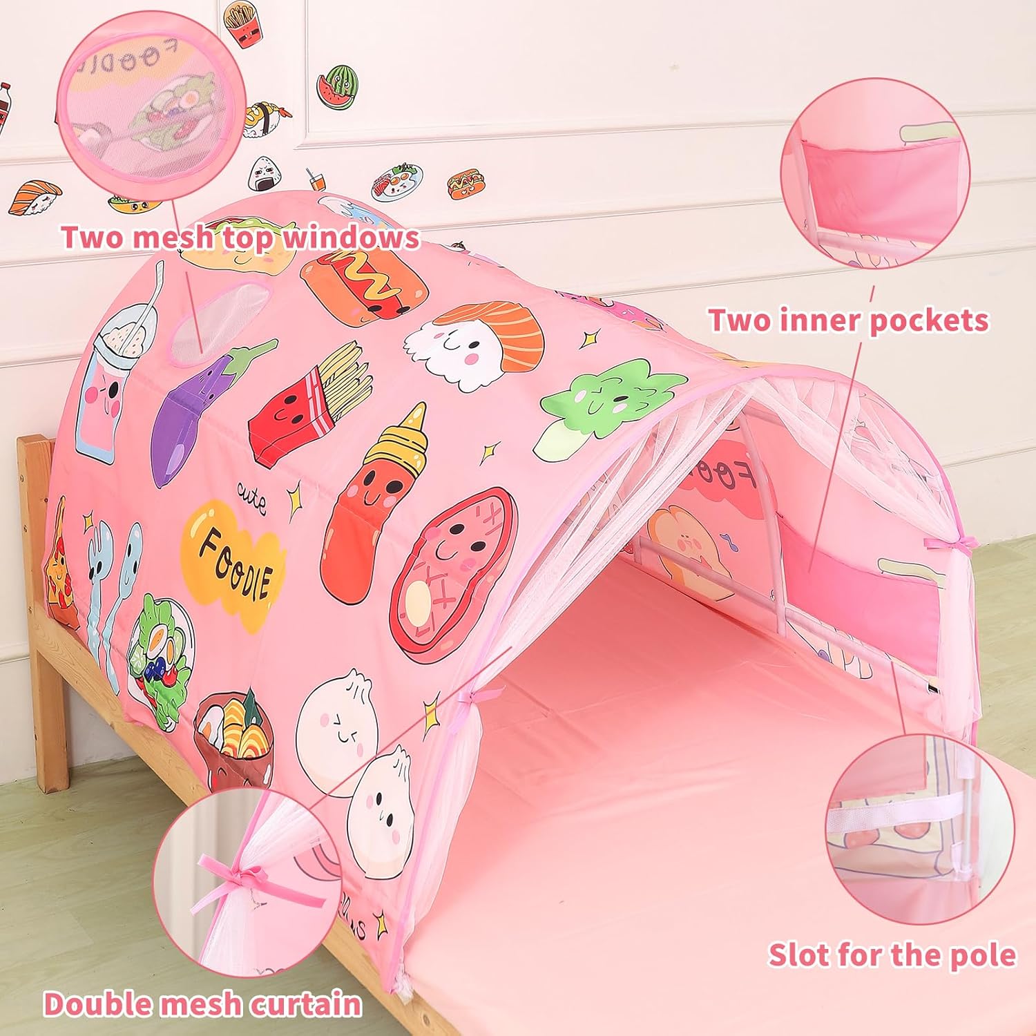 Tienda de campaña para niños y niñas, camas individuales, zoológicos y coches, tienda de campaña para niños y niñas, ventilada, para interiores,