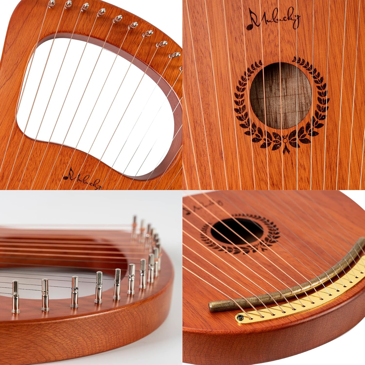Mulucky 16 pines de afinación ampliamente utilizados para arpa de lira, cítaras, clavecín y otros instrumentos de cuerda primitivos, con llave de
