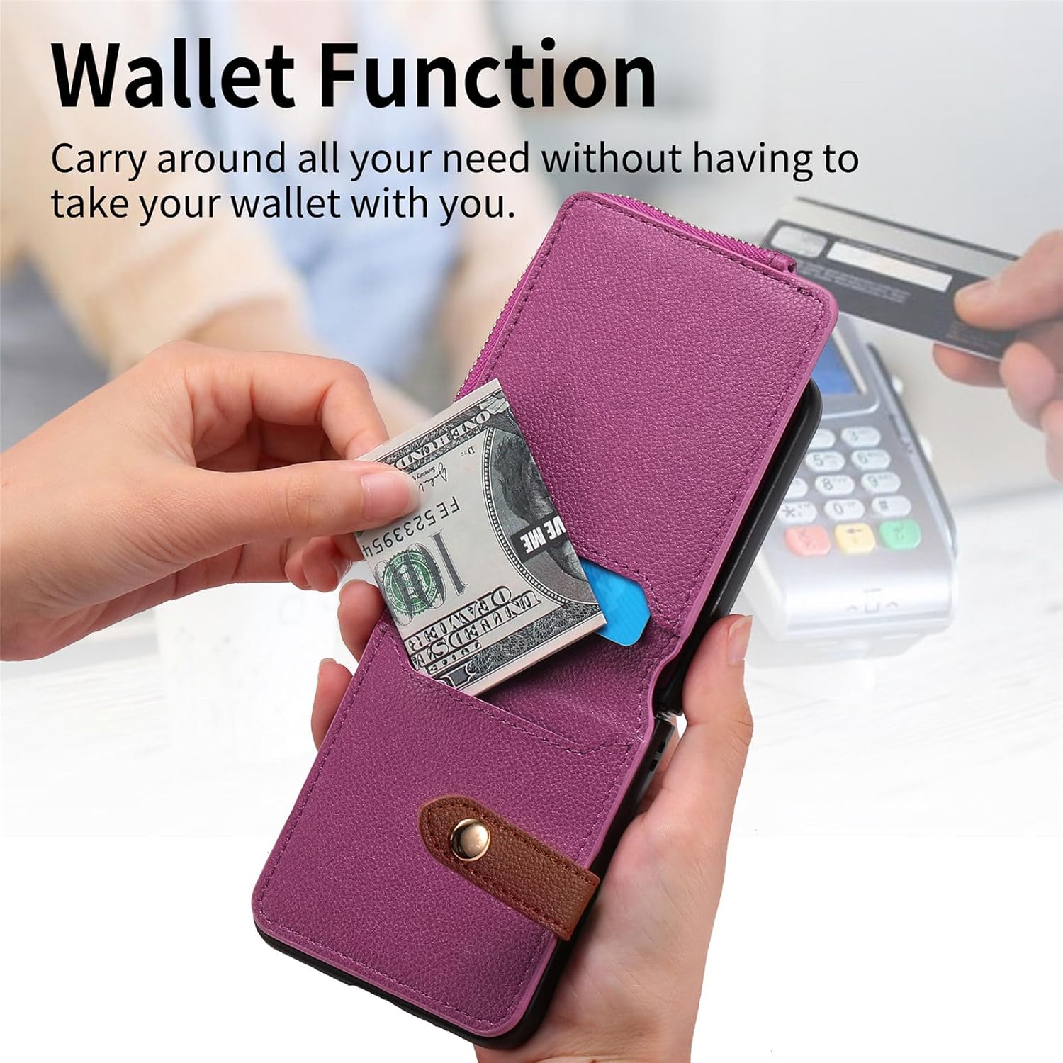 Asuwish Compatible con Samsung Galaxy Z Flip 4 5G 2022 – Funda tipo cartera y ranura para tarjetas, anillo con cierre magnético, a prueba de golpes,