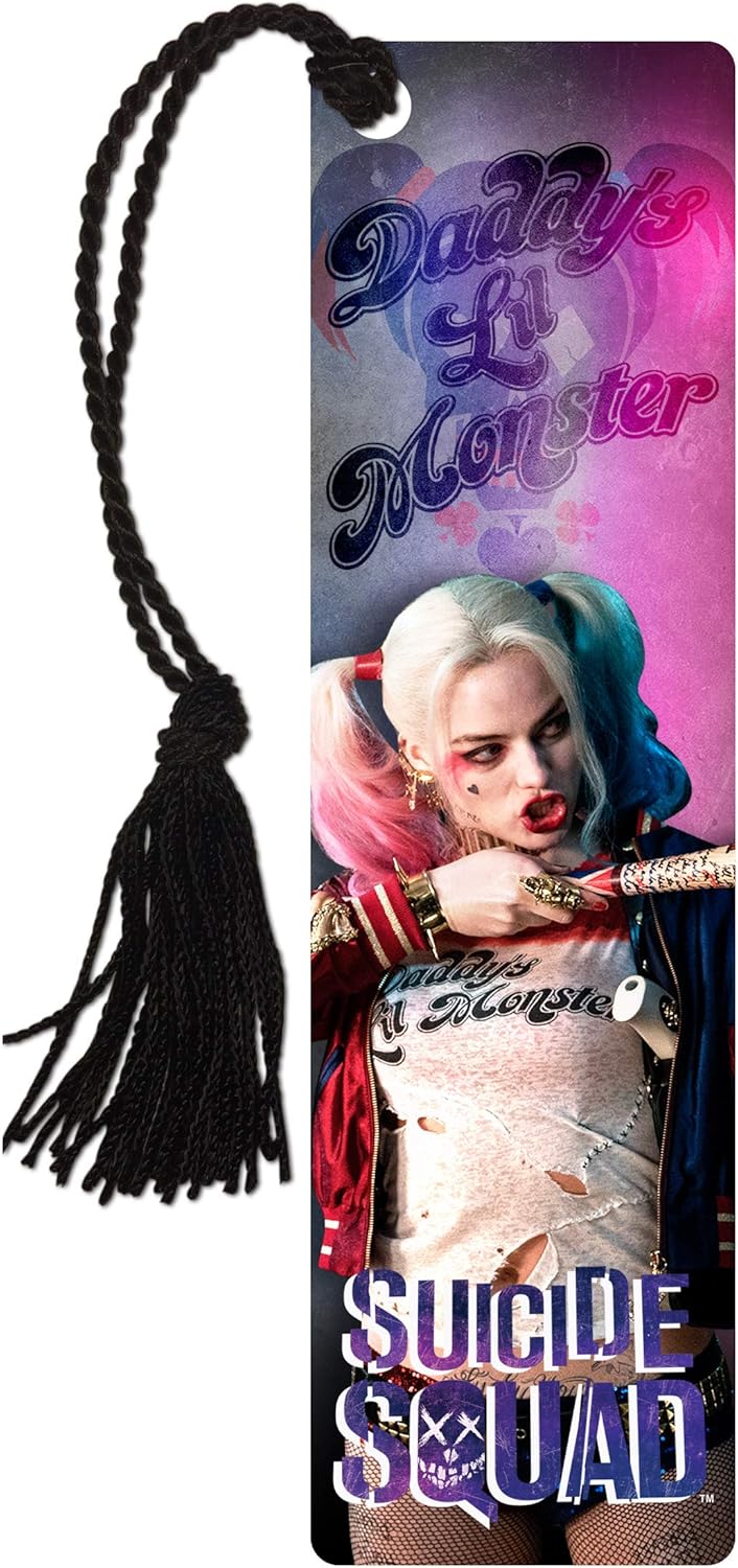 DC Comics  Suicide Squad  Harley Quinn  Daddy’s Little Monster  Marcapáginas brillante con borla para regalo y colección