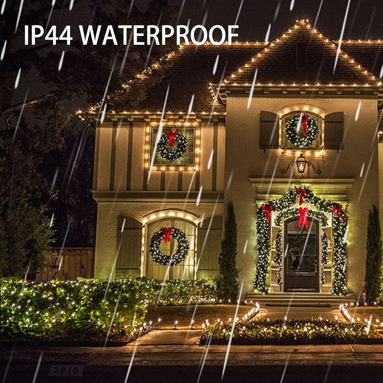 Dazzle Bright – Guirnalda de 300 luces LED para Navidad de 100 pies con 8 modos, conectables, impermeables, cable verde, decoraciones para