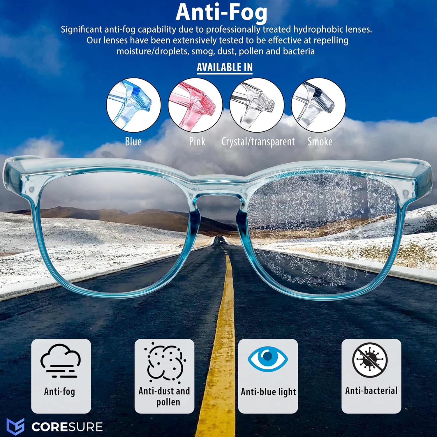 Elegantes gafas de seguridad antivaho – Gafas de protección ocular