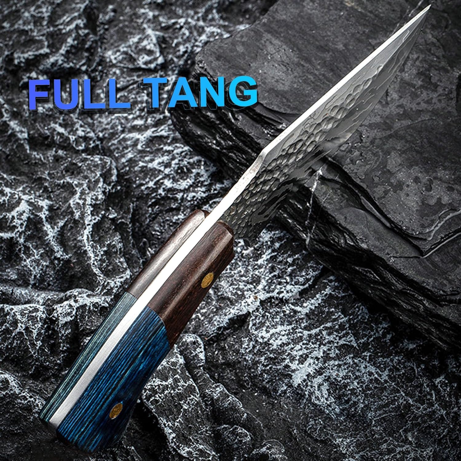Cuchillo de caza de 8.27 pulgadas, cuchillo táctico de supervivencia de hoja fija de acero inoxidable con funda y mango ergonómico antideslizante