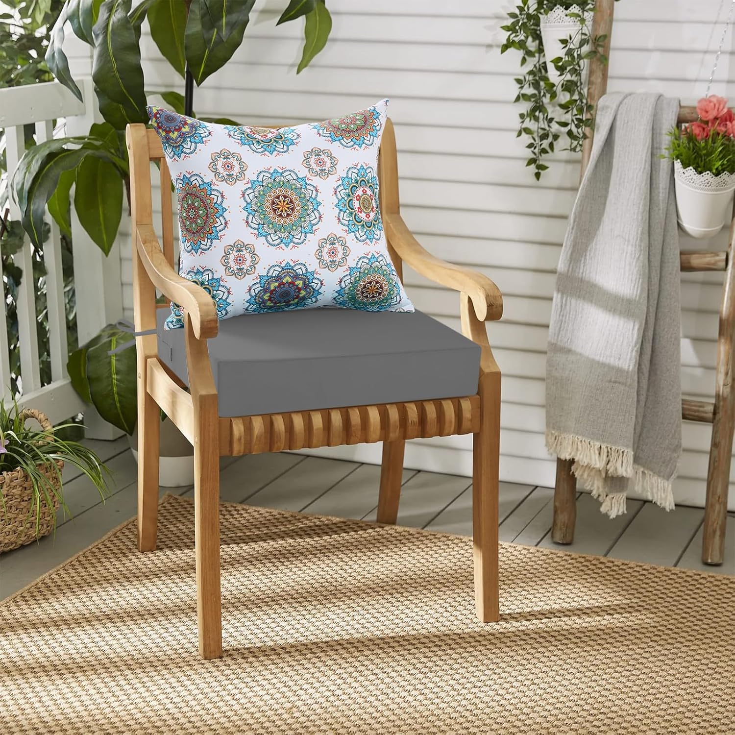 PrimePatio Juego de cojines para sillas de exterior para muebles de jardín, cojines de exterior para muebles de patio, 24 x 24 pulgadas,