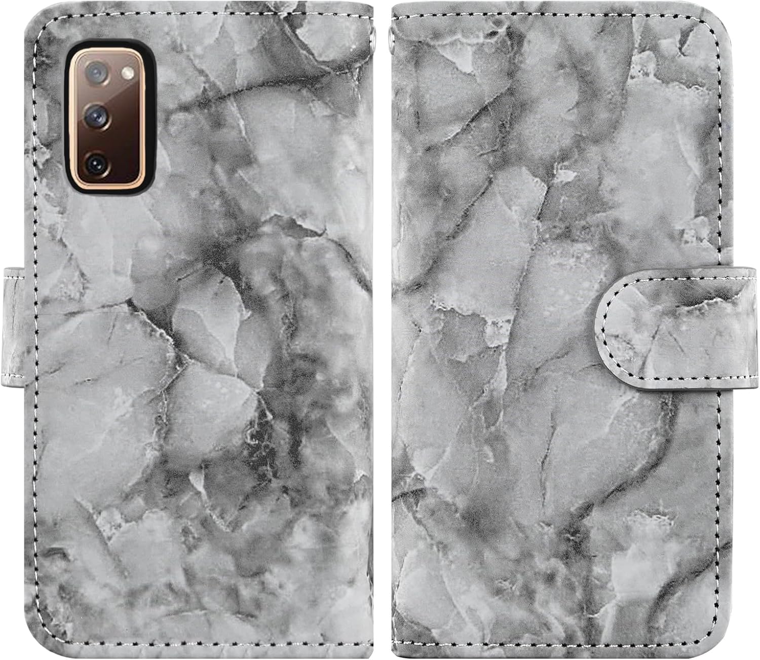 Asuwish Funda de teléfono para Samsung Galaxy S20 FE 5G 6.5 pulgadas Wallet Cell Cover con protector de pantalla de vidrio templado con soporte de