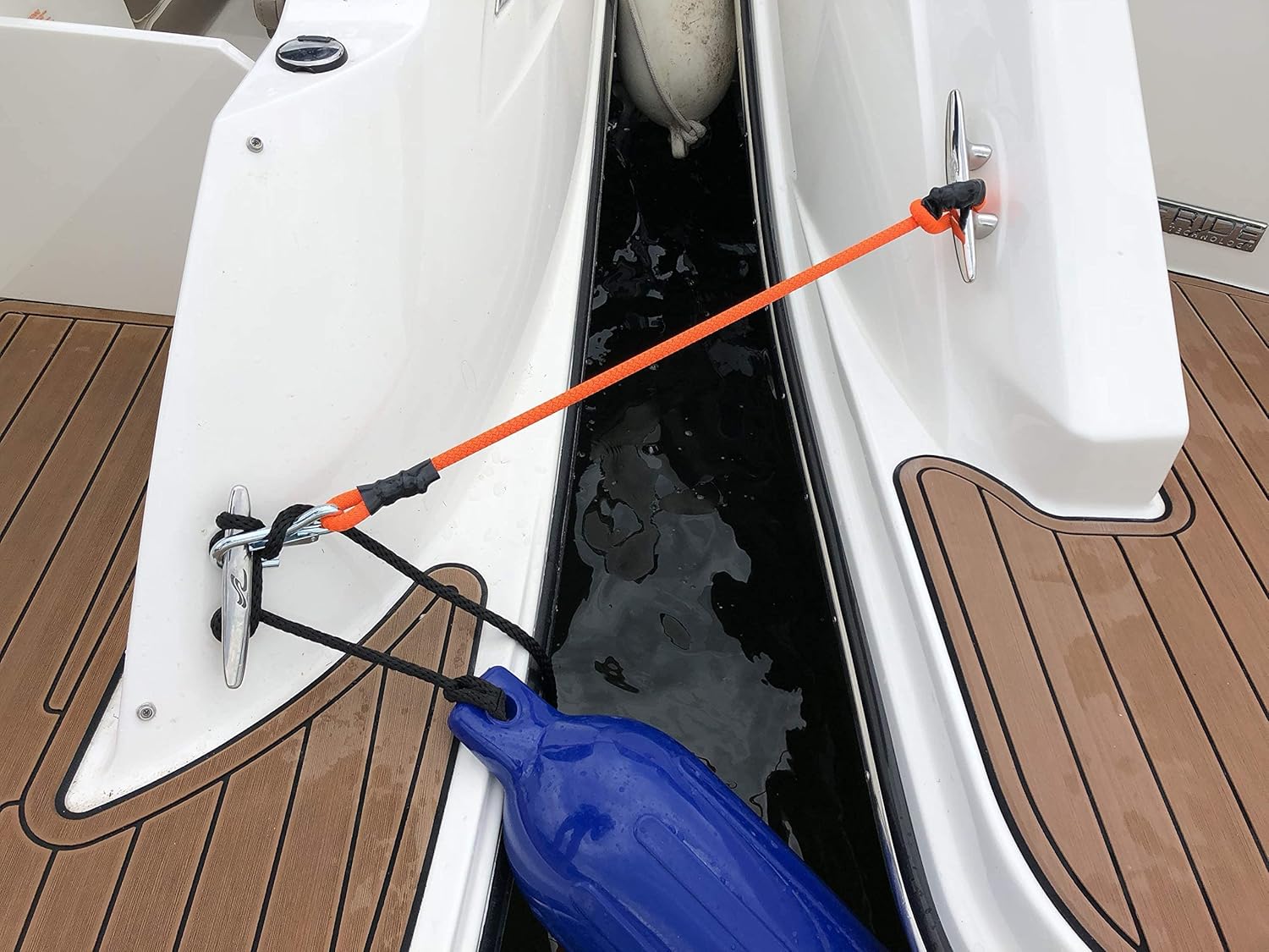 Bungee Line – Cuerda de amarre para barco, kit de amortiguador de muelle, paquete de 2 (40 pulgadas), accesorios para pontón, kayak, protección para