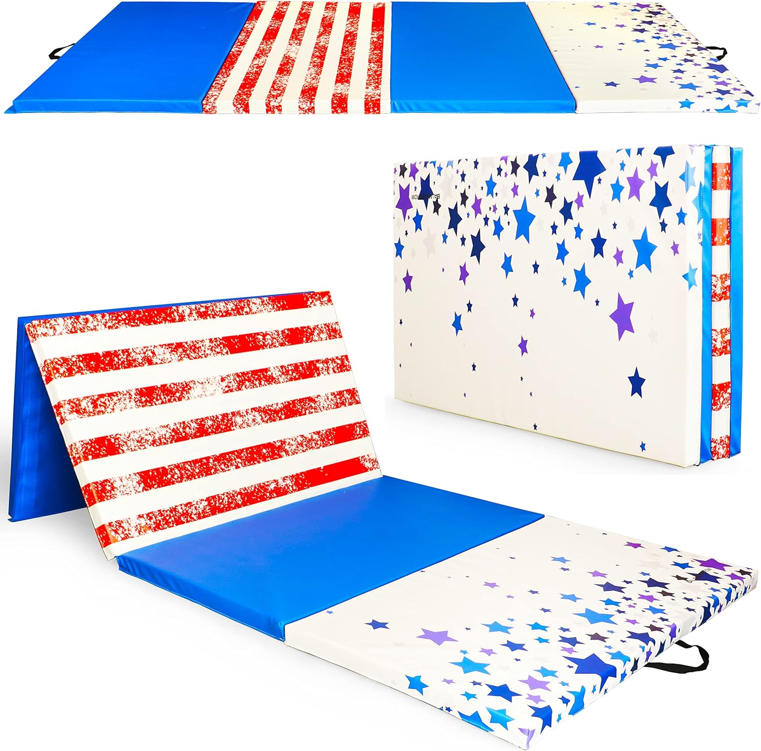 BalanceFrom All Purpose 4’x10’x2″ Extra Thick High Density Anti Tear Gymnastics Gym Folding Exercise Aerobics Mats, Multiple Colors