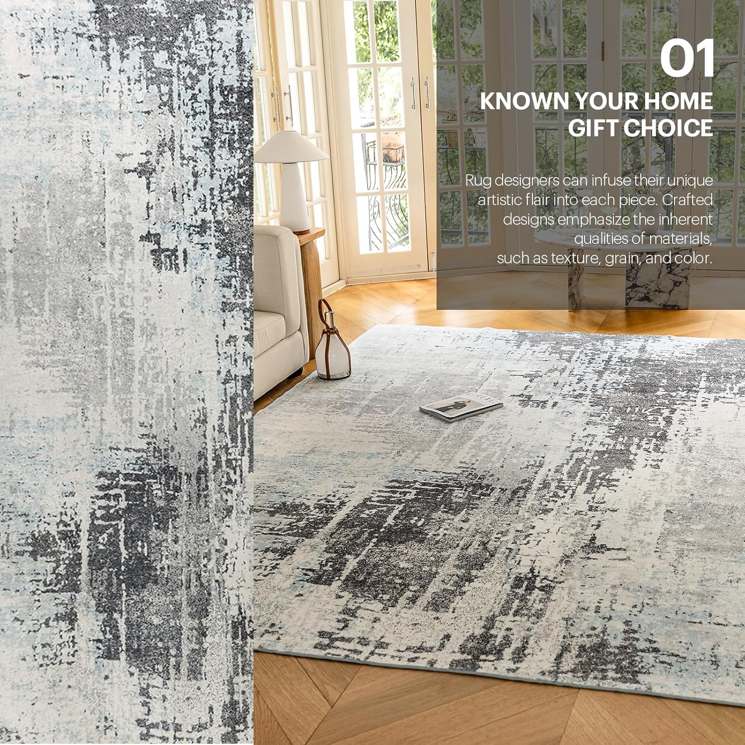 Alfombra de área de 5 x 7 pies para dormitorio, alfombra lavable para sala de estar, cocina, comedor, antideslizante, decoración del hogar, alfombra