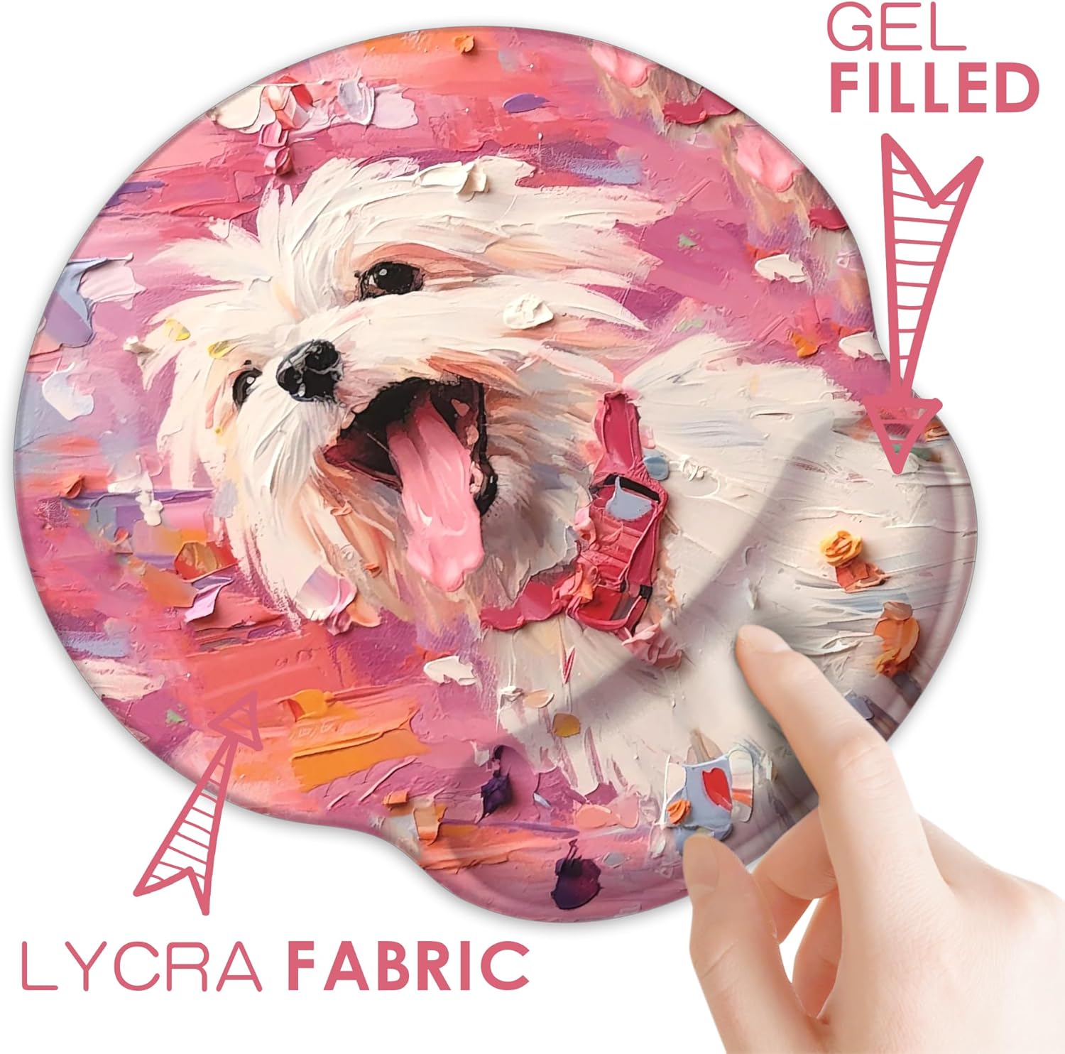 LEMBANG Alfombrilla de mouse de gel con soporte para muñeca, bonita alfombrilla de mouse con reposamuñecas, alfombrilla de mouse para perro, hogar,