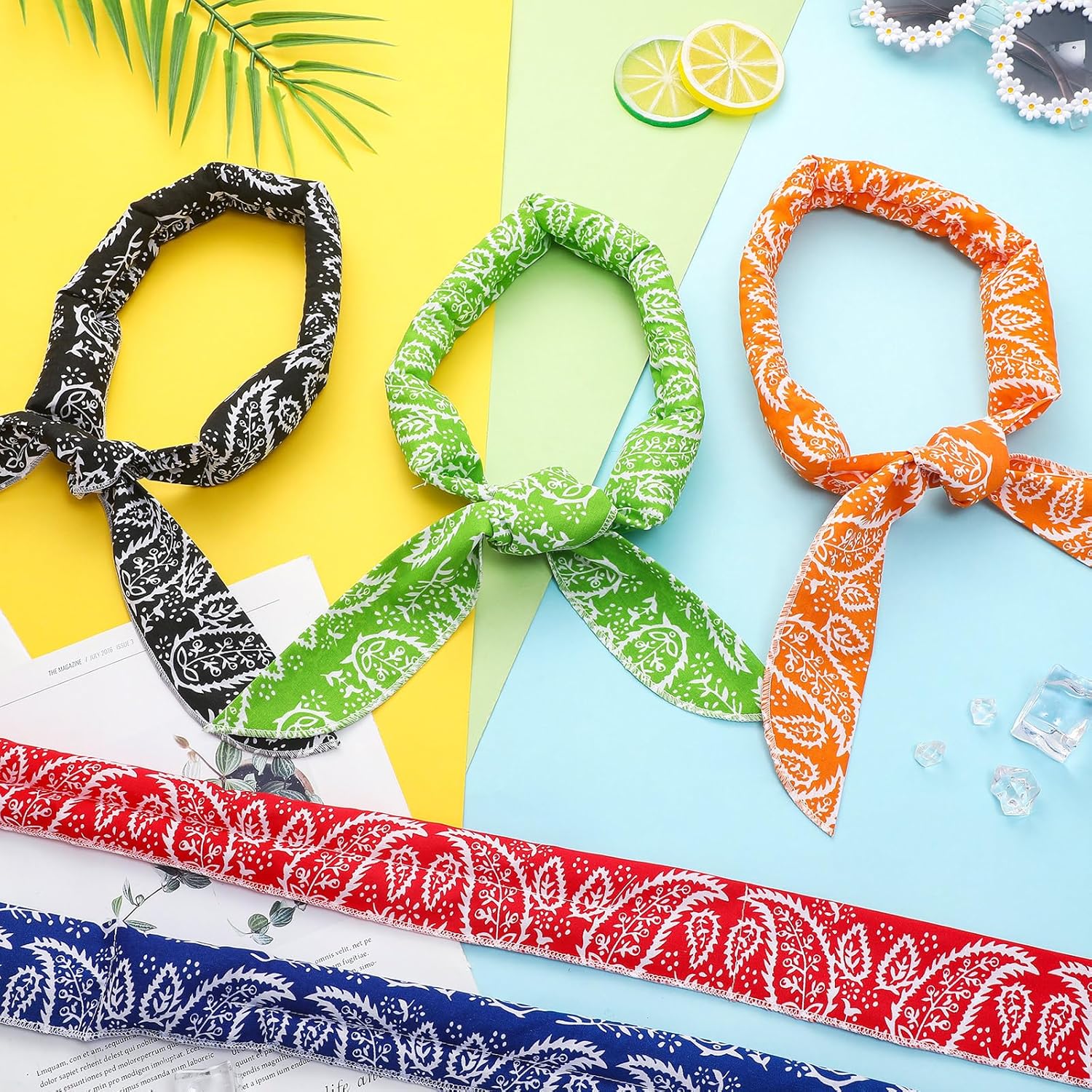 Bufanda de enfriamiento de hielo para el cuello, bandana para el cuello, bufanda refrescante para hombres y mujeres, actividades al aire libre (5),