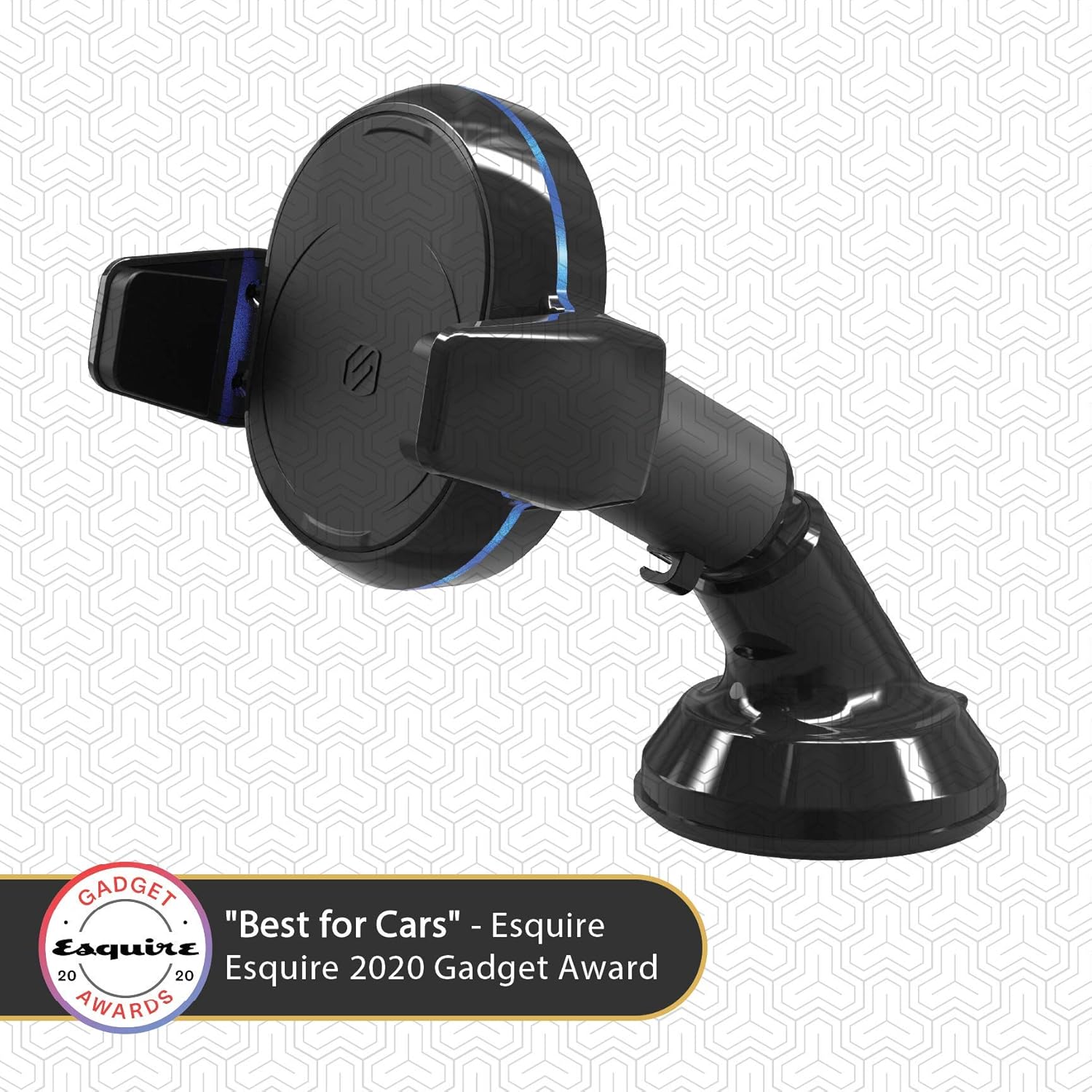 Scosche MGQWDDP-XTET MagicGrip Wireless Charging Double Pivot Windshield Dashboard Phone Mount for Car with Suction Cup, Black