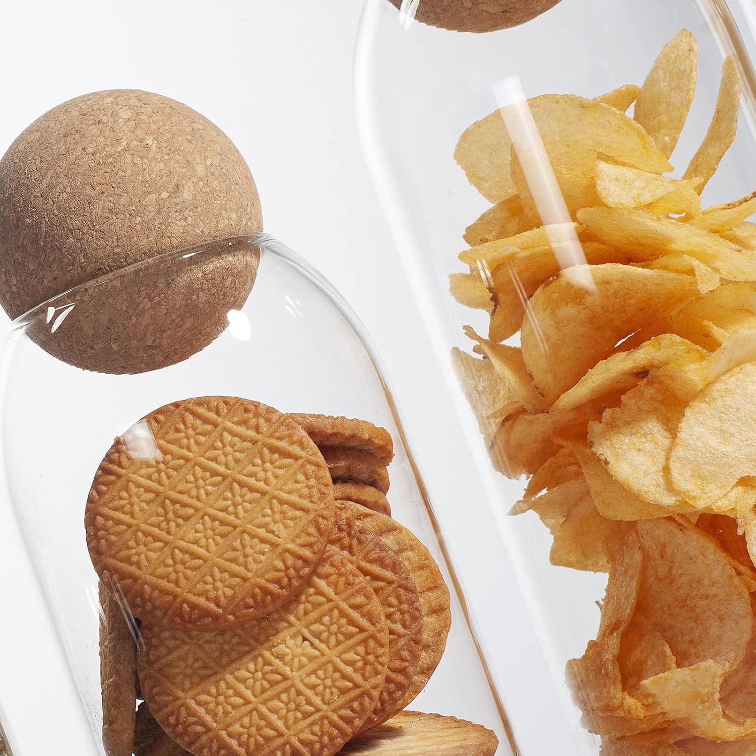 Tarros de vidrio con tapas de corcho, tarro de caramelo con tapa, tarro de café para mostrador, tarro de galletas con tapas herméticas, tarro de
