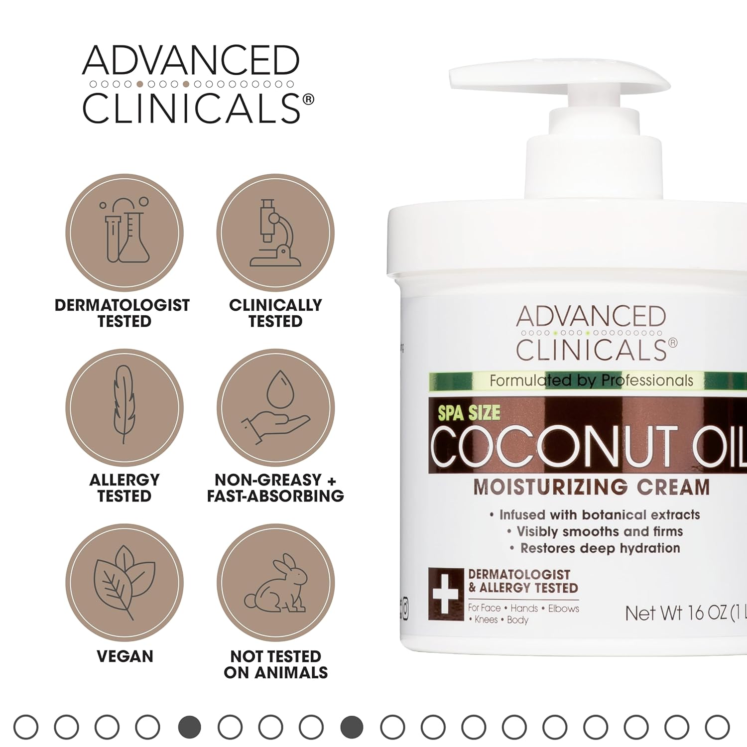 Advanced Clinicals Set de 2 lociones corporales de retinol + crema de aceite de coco, loción facial hidratante y crema corporal  Tratamiento para el