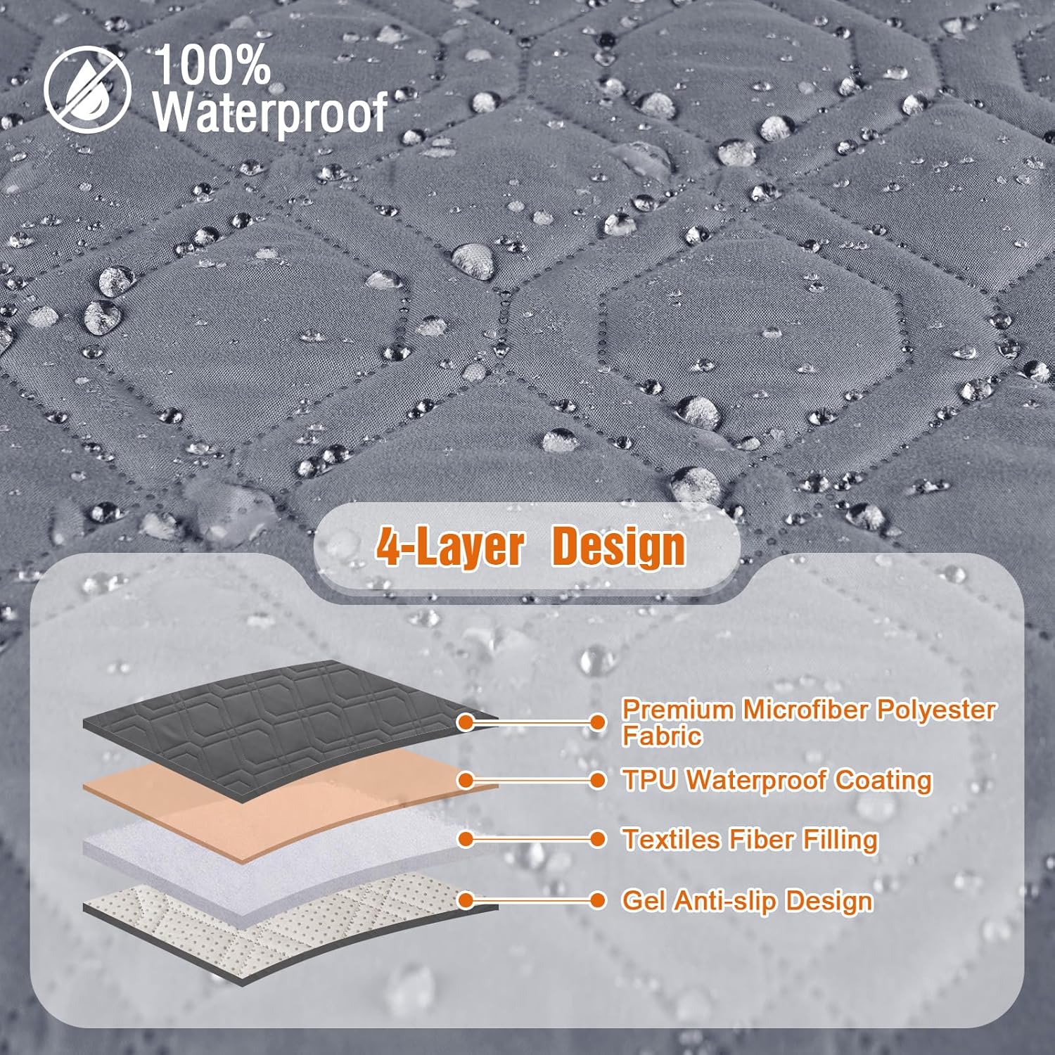 Funda impermeable para sofá reclinable, funda para sofá, lavable y reclinable, protector de muebles con correas elásticas, bolsillo para perros,