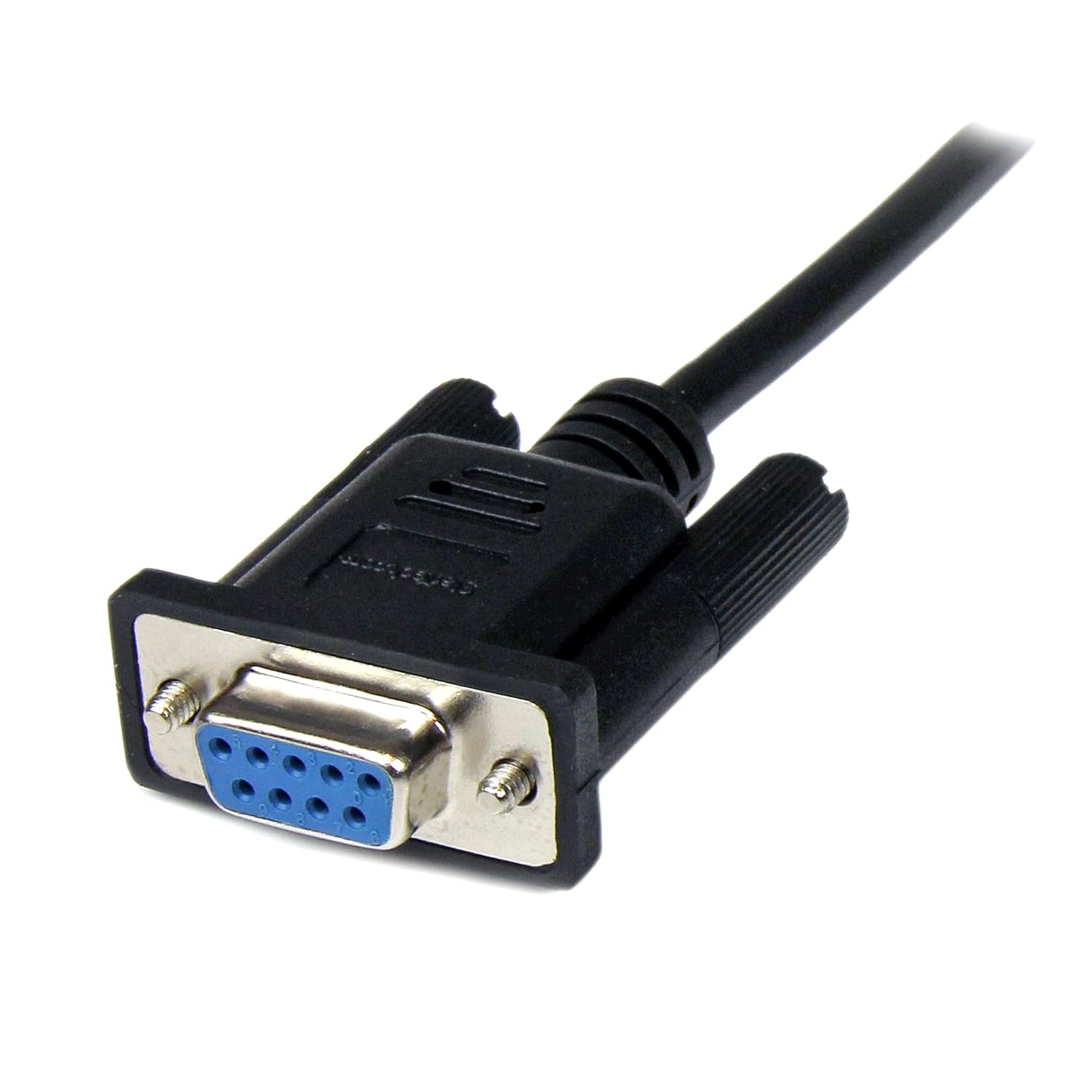 StarTech.com Cable de módem nulo serie DB9 RS232 negro de 3.3 ft FM – DB9 macho a hembra – Cable de módem nulo de 9 pines – 1 x DB9 (M), 1 x DB9