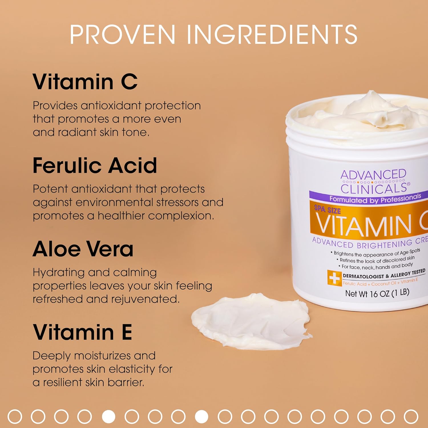 Advanced Clinicals Loción corporal de ácido hialurónico + crema iluminadora de vitamina C, juego de 2 piezas  Hidratante facial y crema corporal