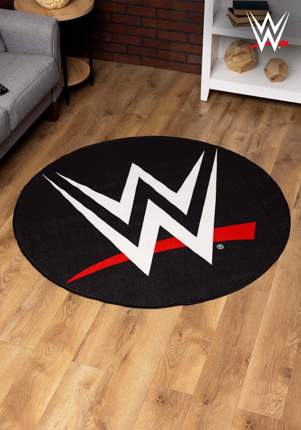 Alfombra con logotipo de WWE, tapete frontal con logotipo de World Wrestling Entertainment, decoración del hogar de la WWE, alfombras redondas para