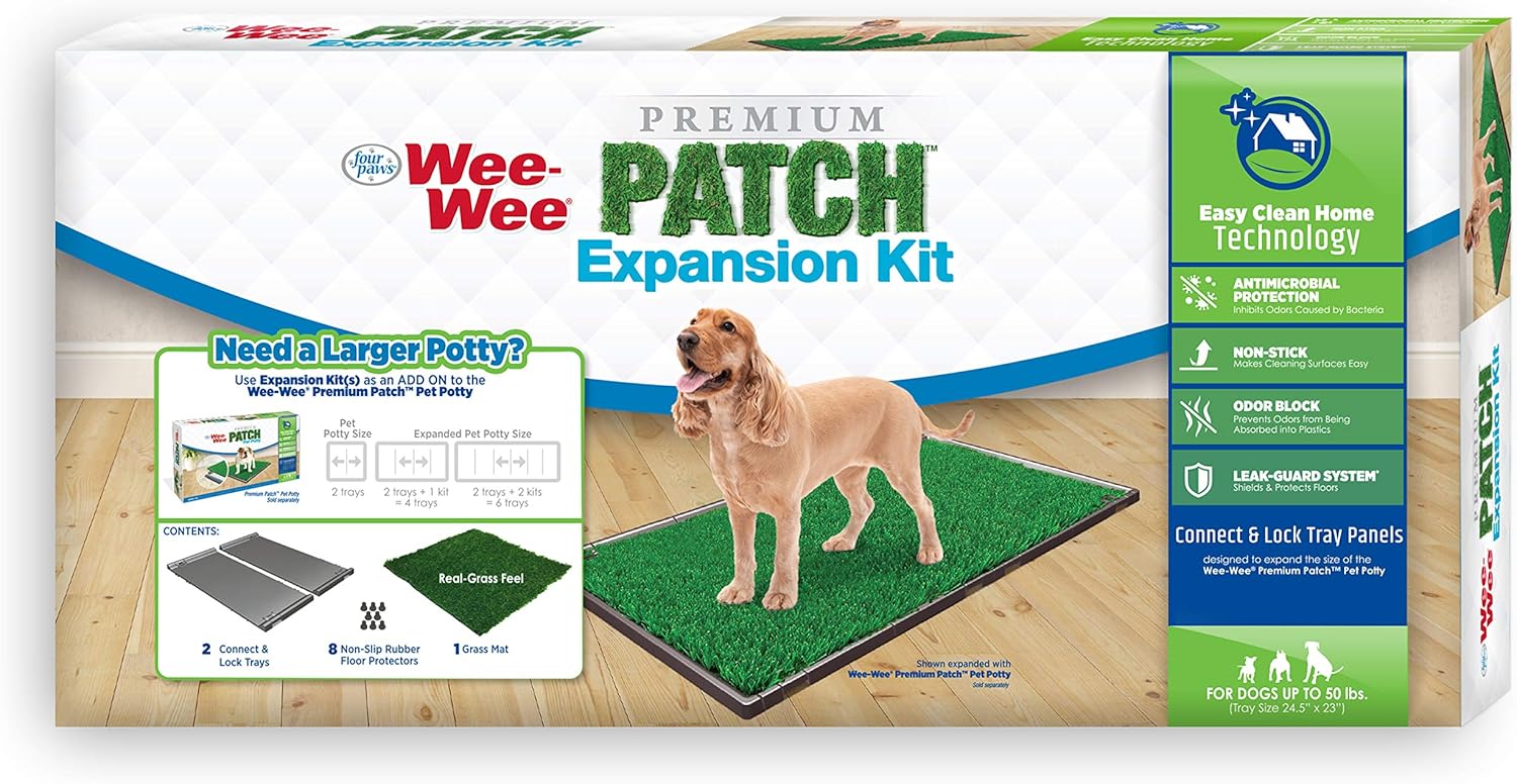 Four Paws Wee-Wee Premium Patch Pet Kit de expansión del sistema de orinal para mascotas, 24.5 x 23 pulgadas