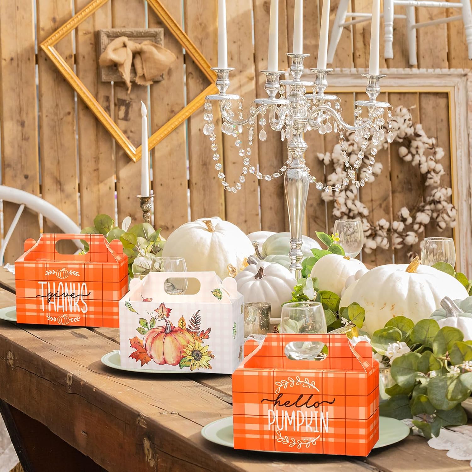 Pasimy Cajas de dulces para fiesta de otoño, cajas de golosinas para fiesta de Acción de Gracias, cajas de fiesta de cosecha de otoño, cajas de