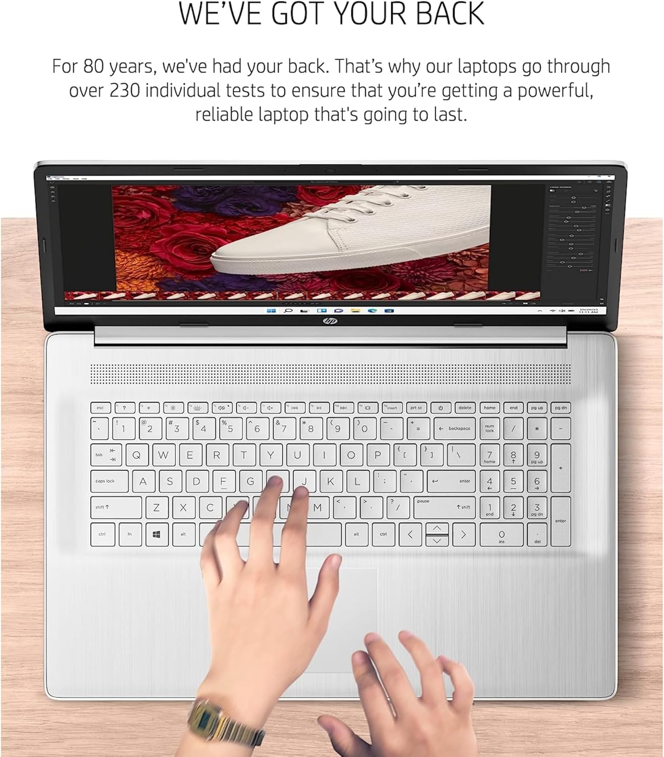 HP Laptop insignia HD+ con pantalla de 17.3 pulgadas con almacenamiento portátil P500 de 250 GB, Intel Quad Core, teclado de tamaño completo, HDMI,