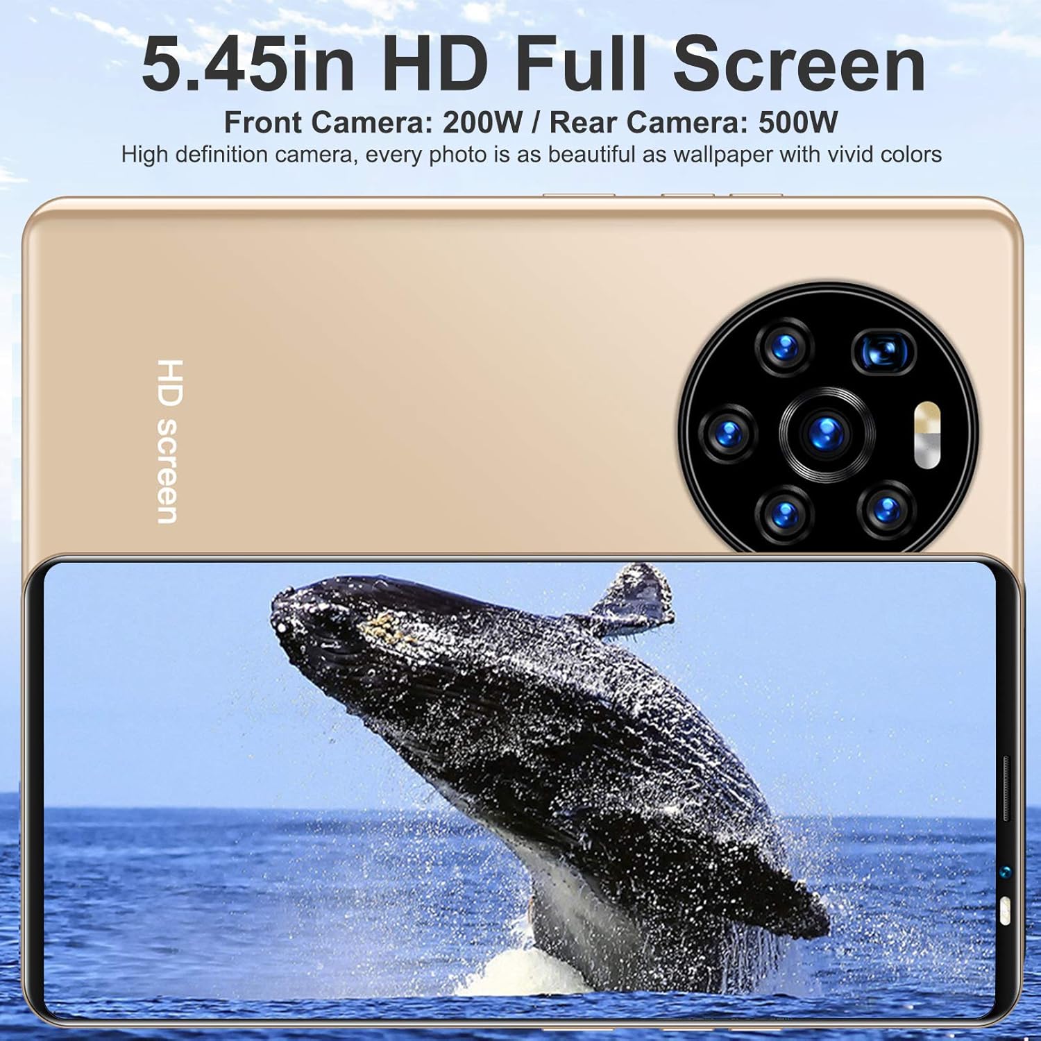 KIKYO Teléfonos inteligentes desbloqueados, LANDVO mate40 pro 5.45 pulgadas pantalla HD teléfono Android, teléfono celular desbloqueado dual SIM