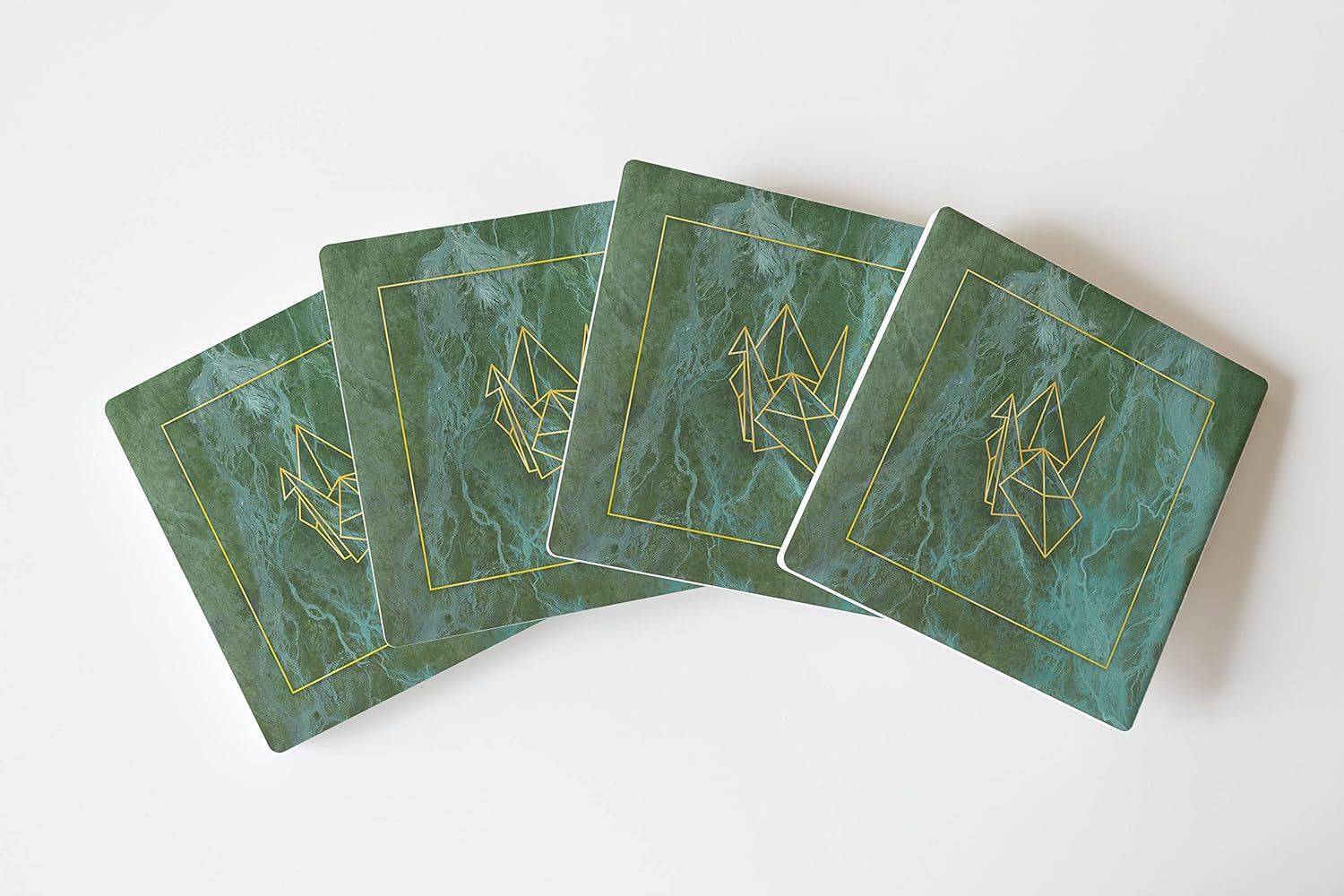 4 posavasos de cerámica absorbente con parte trasera de corcho, diseño artístico, juego de posavasos cuadrados de 4 pulgadas, protege la mesa, gran
