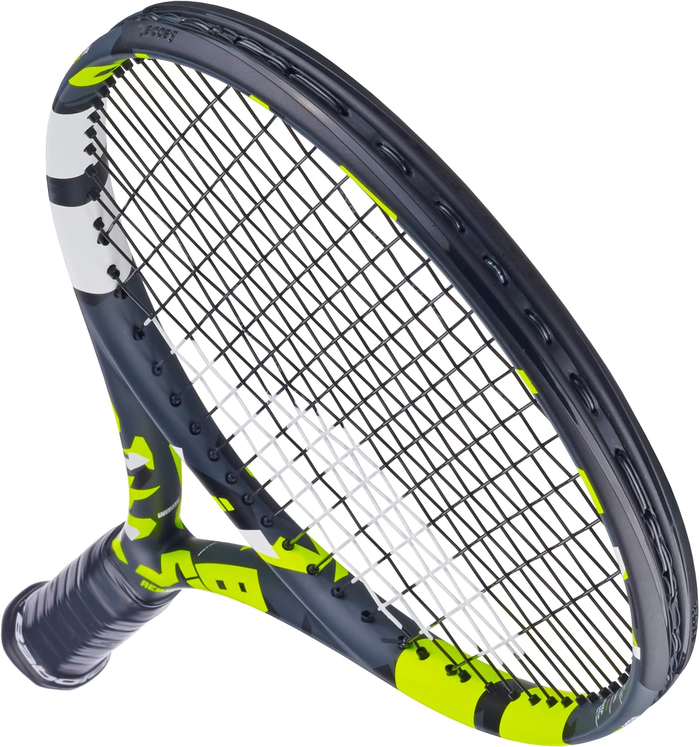 Babolat Boost Aero – Raqueta de tenis (amarillo) ensartada con White Babolat Syn Gut a tensión de rango medio