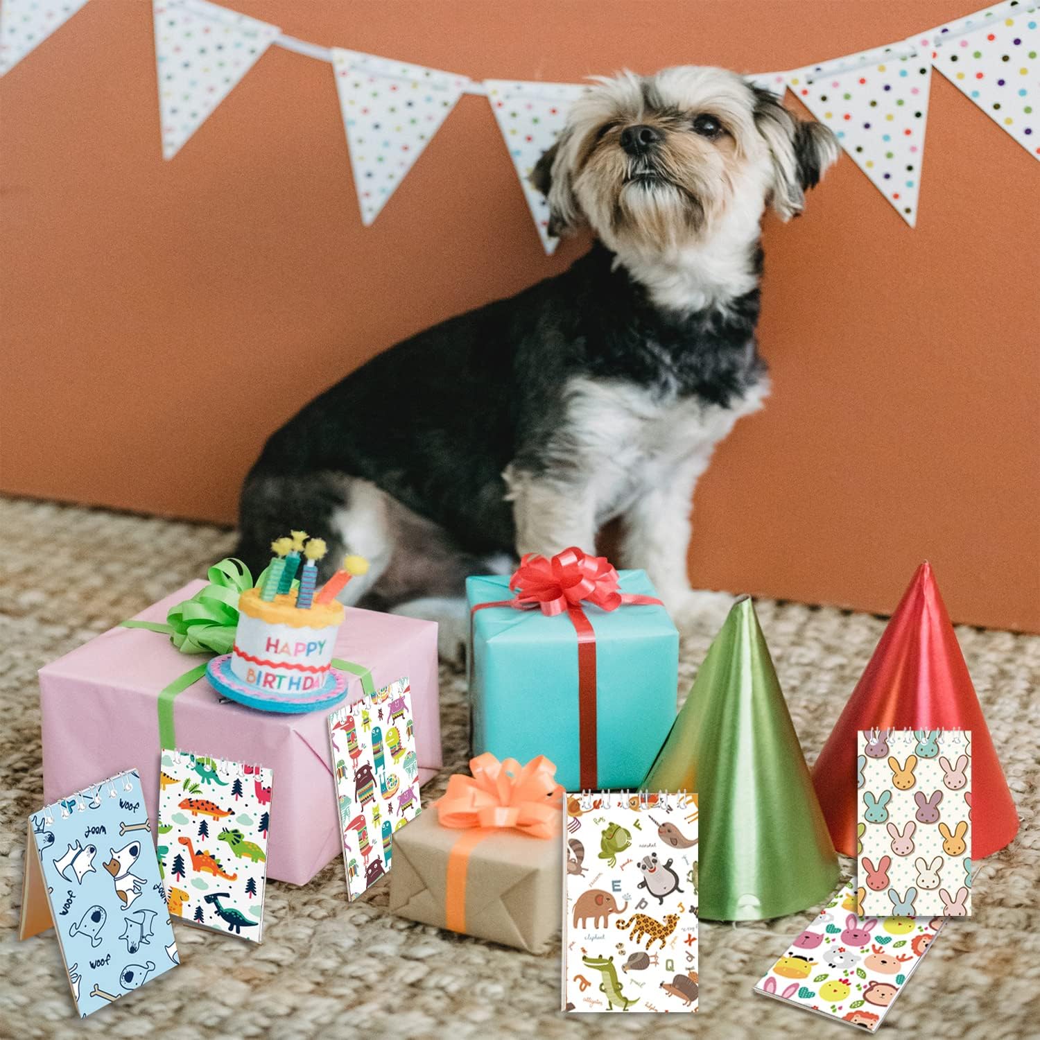 24 cuadernos de animales lindos (2.36 x 3.94) con temática de recuerdos de fiesta con animales, cuadernos de bolsillo en espiral, regalo de