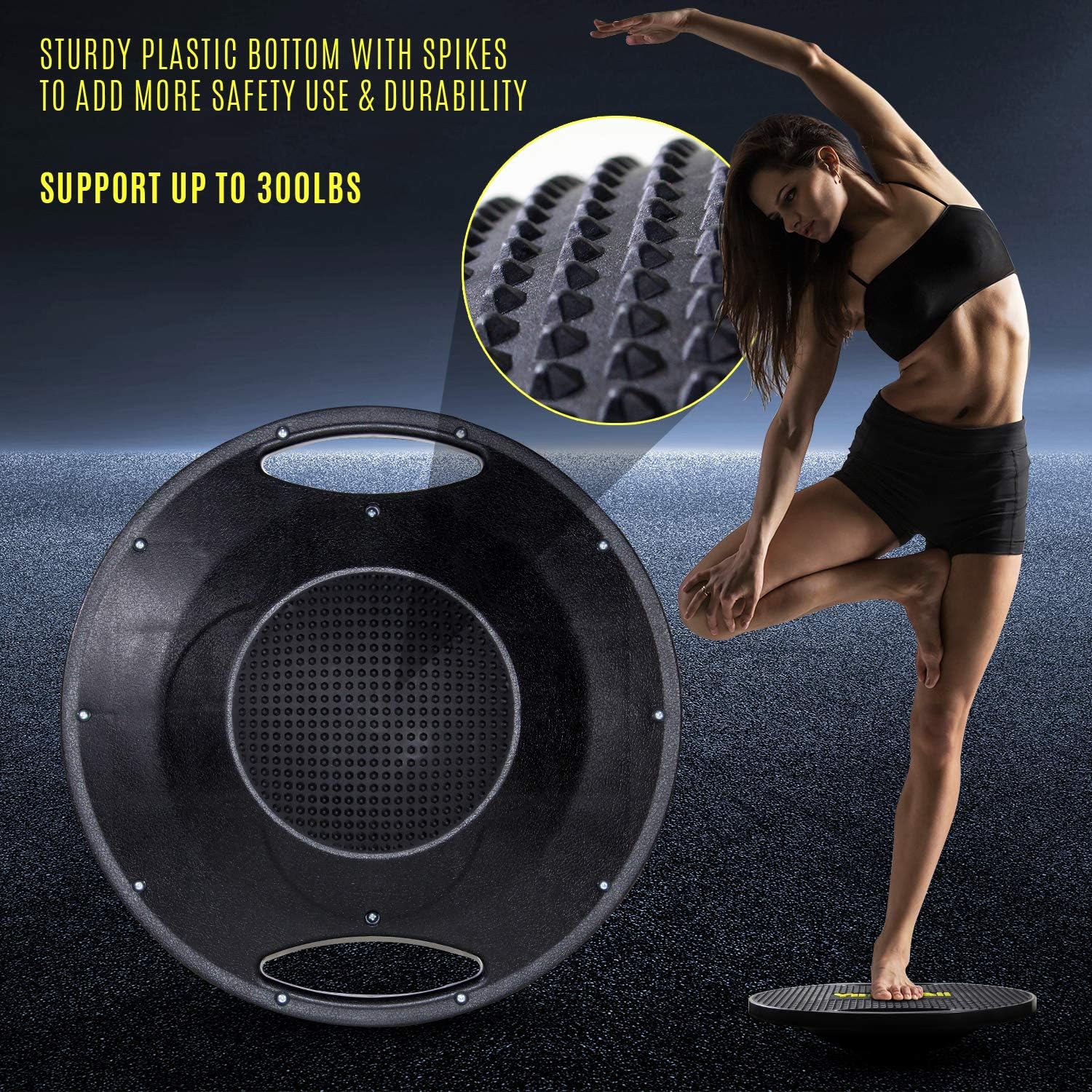 Yes4All Wobble Balance Board, Core Training Board, Stretch Board, Plastic, Balance Training, Carrying, Injury Prevention