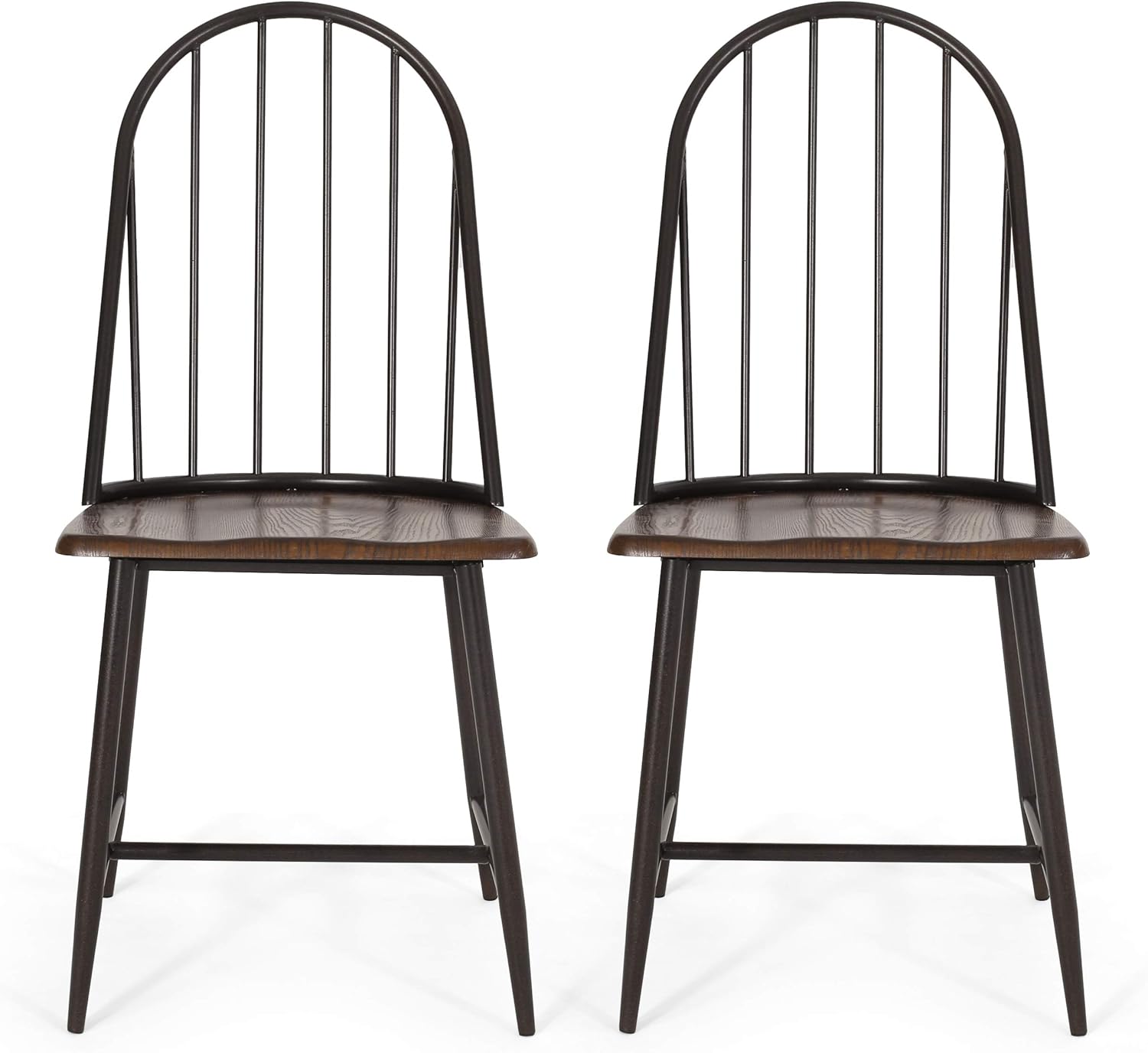 Christopher Knight Home Juego de sillas de comedor Gessling, marrón oscuro + negro + espresso
