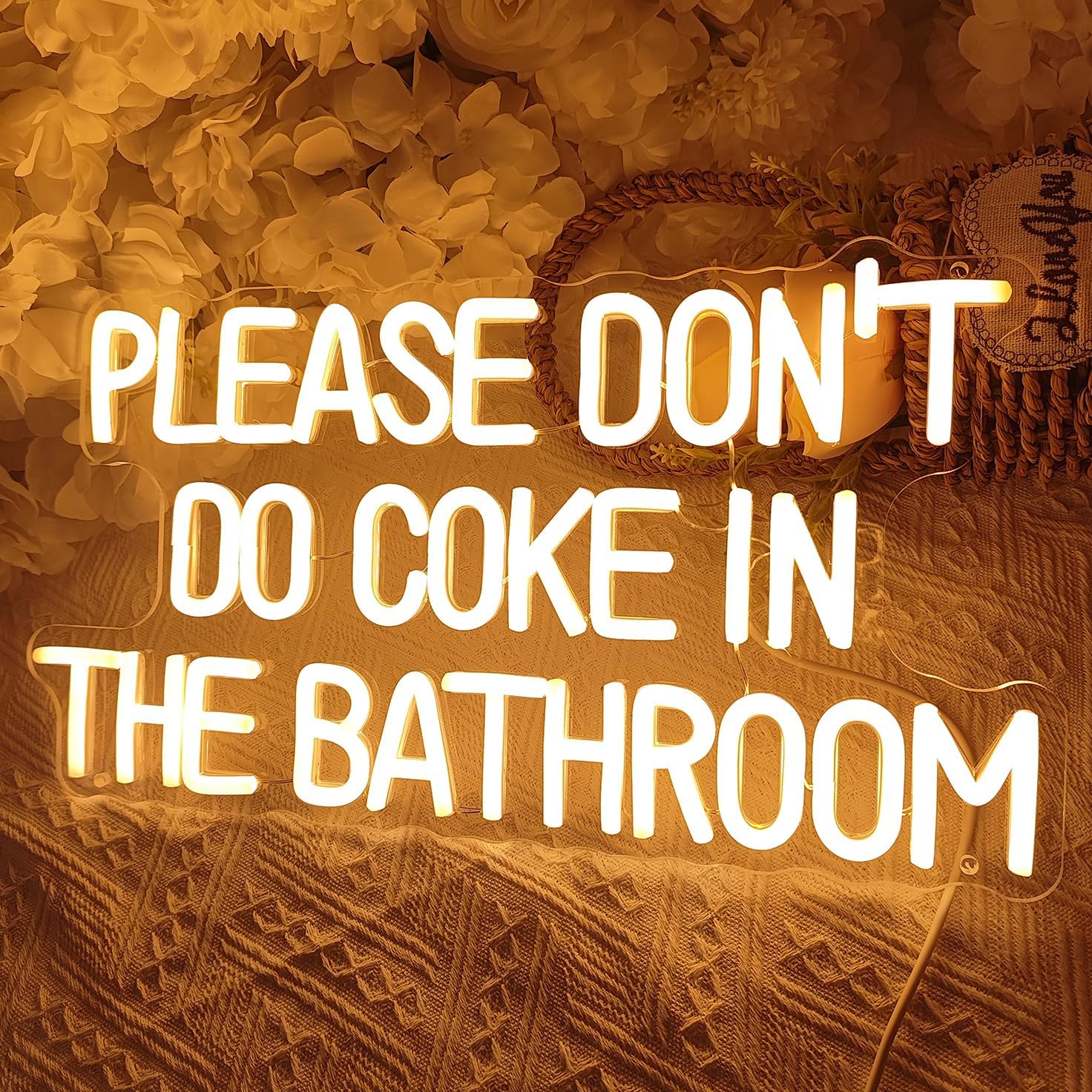 Letrero de decoración de pared con texto en inglés “Please don’t do coke in the bath”, para baño, sala de juegos, dormitorio, bar, tienda,
