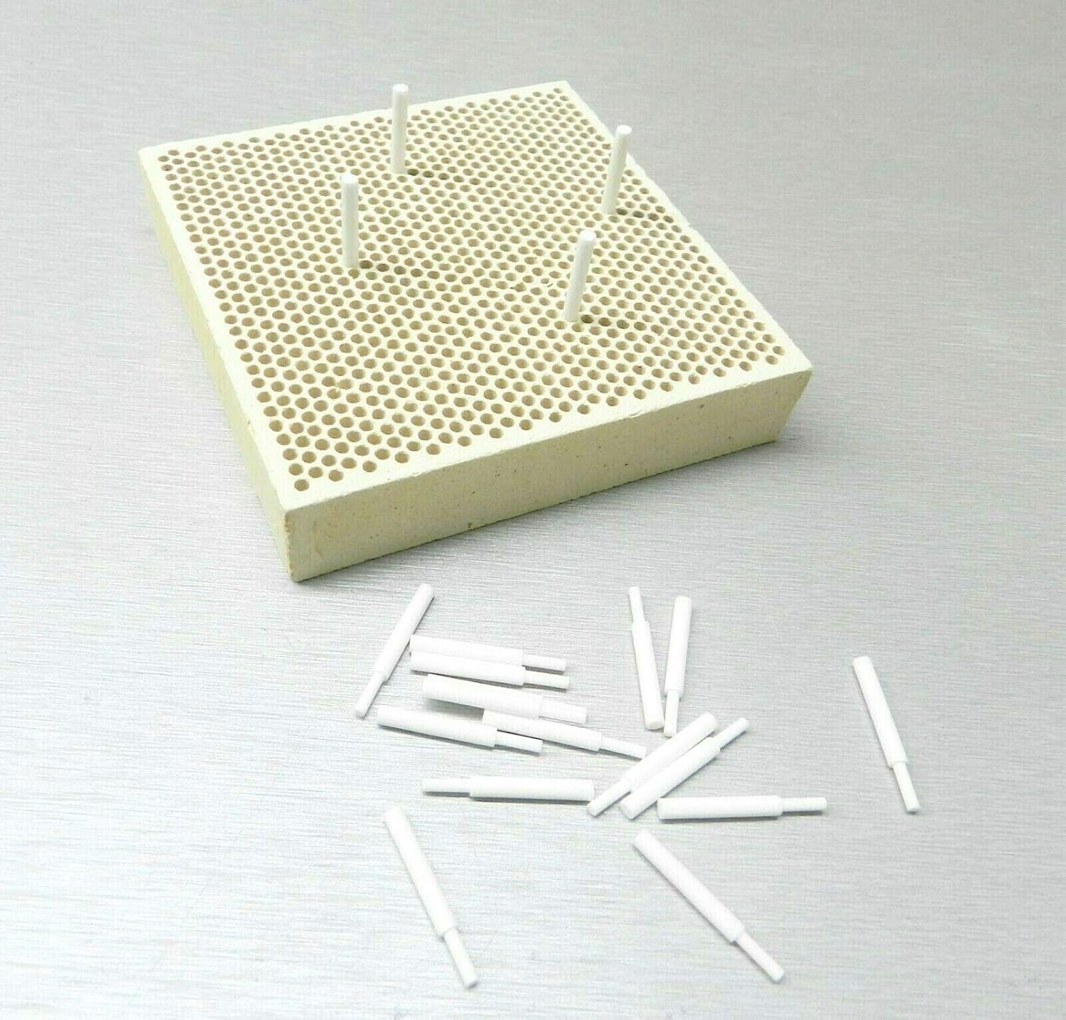 Bloque de cerámica de panal de 3.9in y pines de cerámica para soldar y hacer joyas.