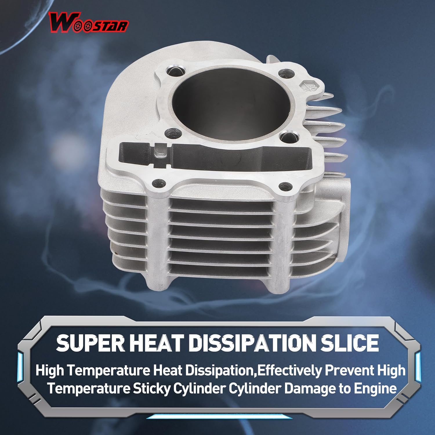 WOOSTAR Culata completa de 2.461 in con kit de pistón de repuesto para 4 tiempos GY6 170cc 180cc 200cc 1P63QML motor chino ATV Quad 4 Wheeler Go