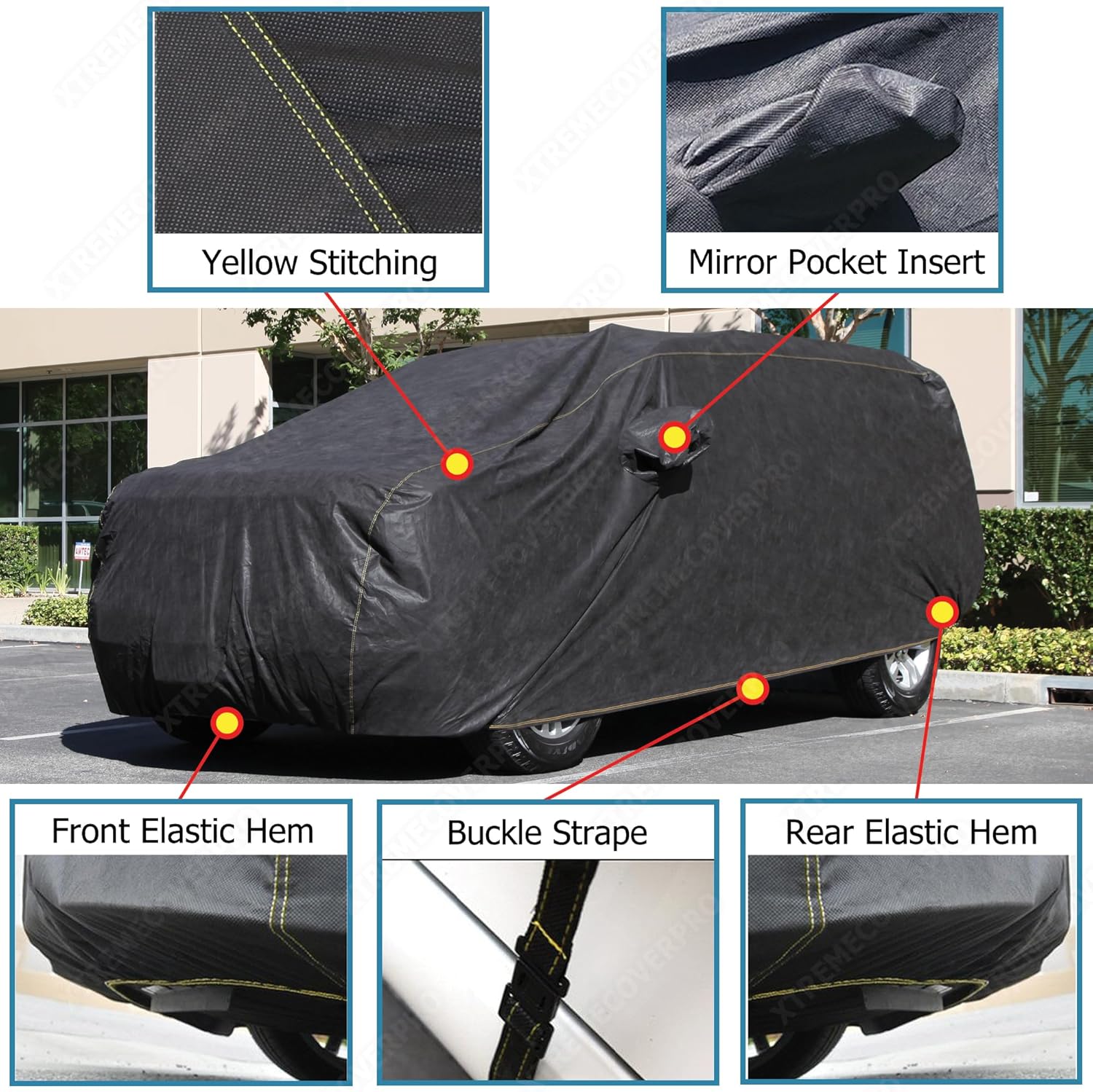 Funda de coche para Cadillac Escalade ESV XtremeCoverPro PRO Series 2002, 2003, 2004, 2005, 2006, 2007, 2008, 2009, 2010, color negro