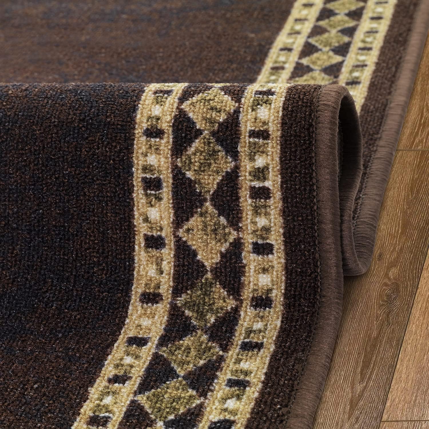 Antep Rugs Alfombras modernas con bordes de 2 x 7 pies antideslizantes (antideslizante) de perfil bajo con parte trasera de goma para interiores