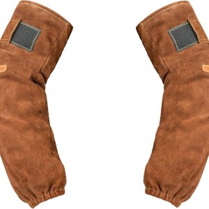 YESWELDER Mangas de soldadura de cuero resistentes al calor y a las llamas, mangas de trabajo para hombres y mujeres, Marrón YESWELDER Mangas de soldadura de cuero resistentes al calor y a las llamas, mangas de trabajo para hombres y mujeres, Marrón