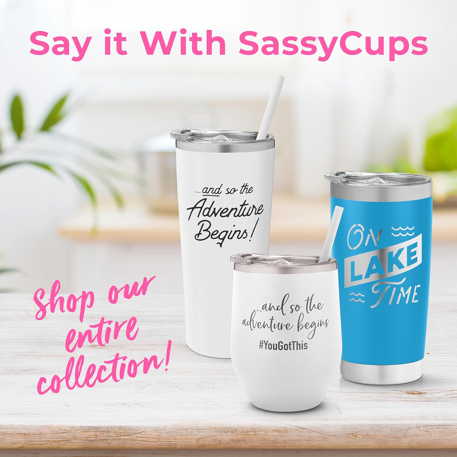and So The Adventure Begins – Vaso de café aislado personalizado con tapa, taza de viaje aislada de acero inoxidable con pajilla, graduación,
