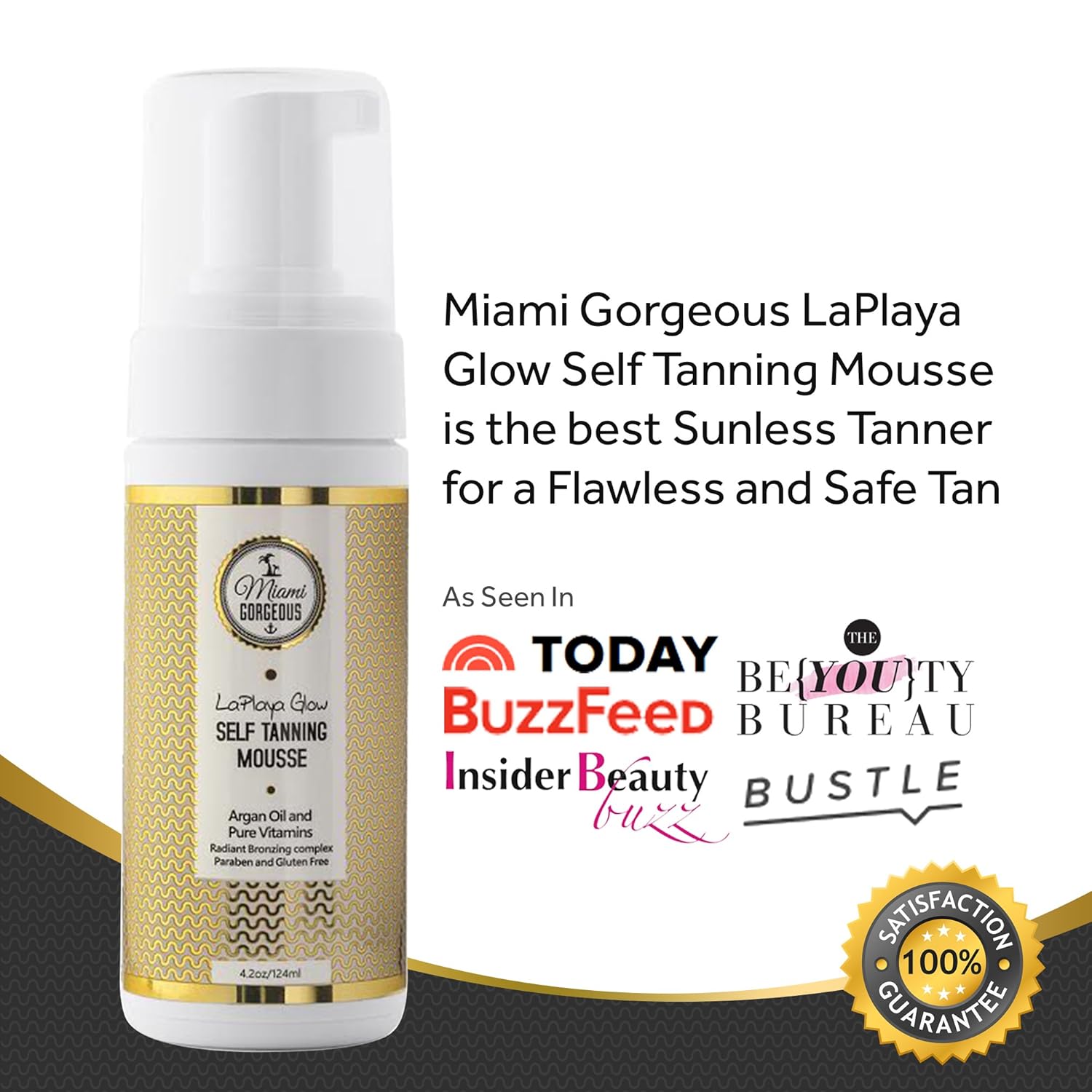 Mus autobronceadora Miami Gorgeous Mousse instantáneo para broncear la piel sin sulfato sin gluten el mejor autobronceante natural - Imagen 8