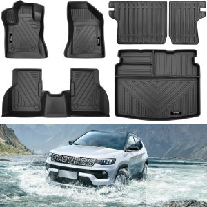 Juego de alfombrillas y revestimientos de carga y alfombrillas de respaldo compatibles con Jeep Compass 2017 2018 2019 2020 2021 2022 2023 2024 Juego de alfombrillas y revestimientos de carga y alfombrillas de respaldo compatibles con Jeep Compass 2017 2018 2019 2020 2021 2022 2023 2024