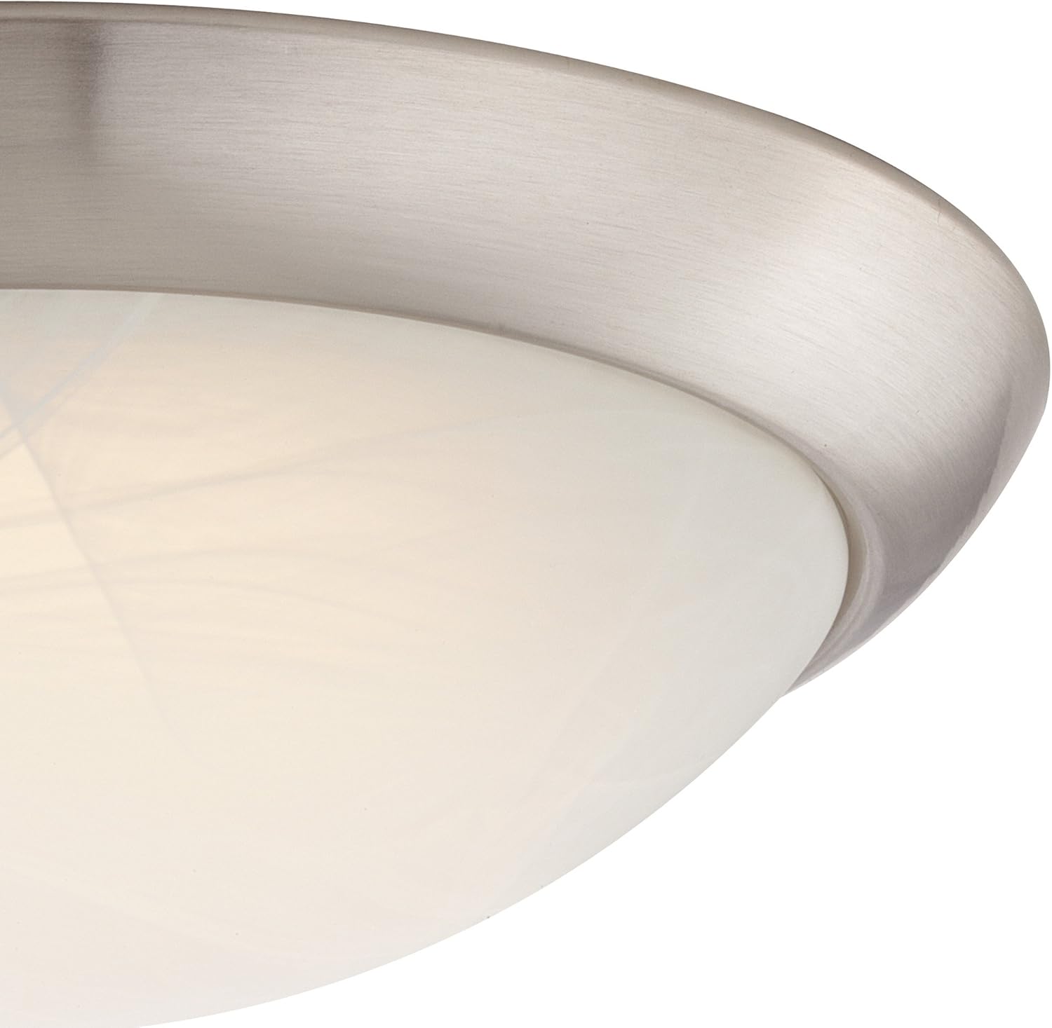Westinghouse Lighting 6308800 – Lámpara LED de techo empotrada de 11 pulgadas, acabado de níquel cepillado con vidrio de alabastro blanco, 11 x 11 x
